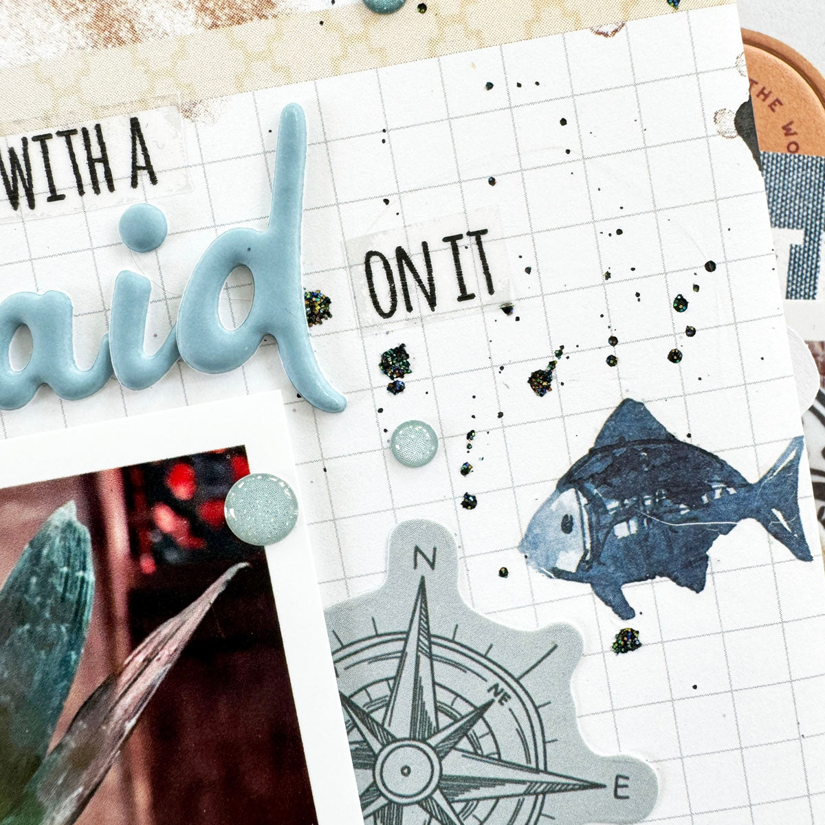 Into The Blue Scrapbooking Kit - Choose Your Add On - July 2024