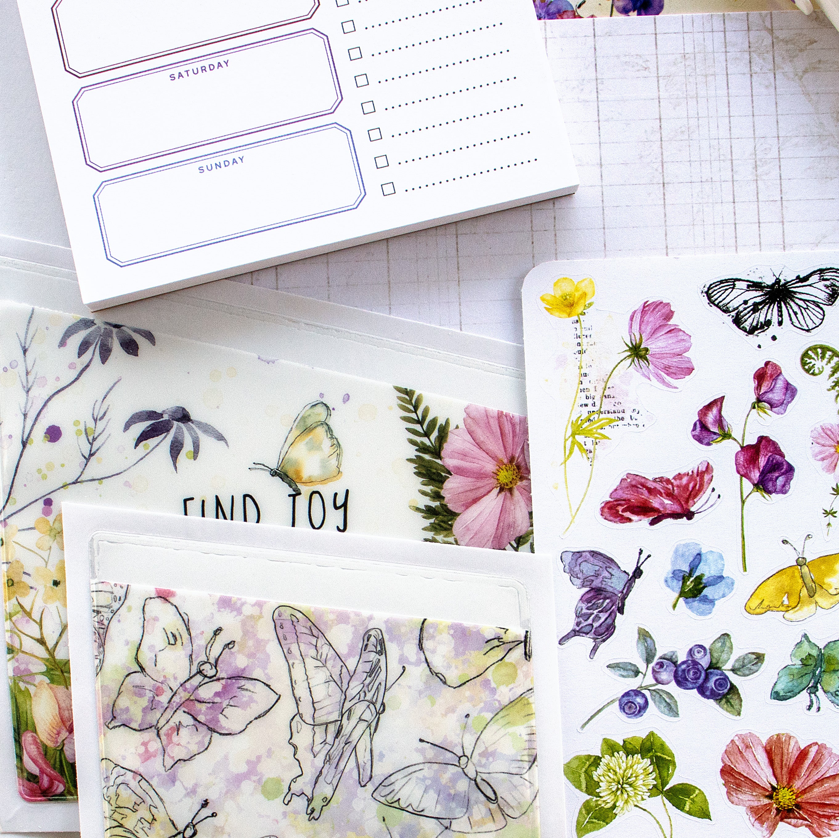 Flutterby Planner Kit - Choose your insert or notebook - August 2025