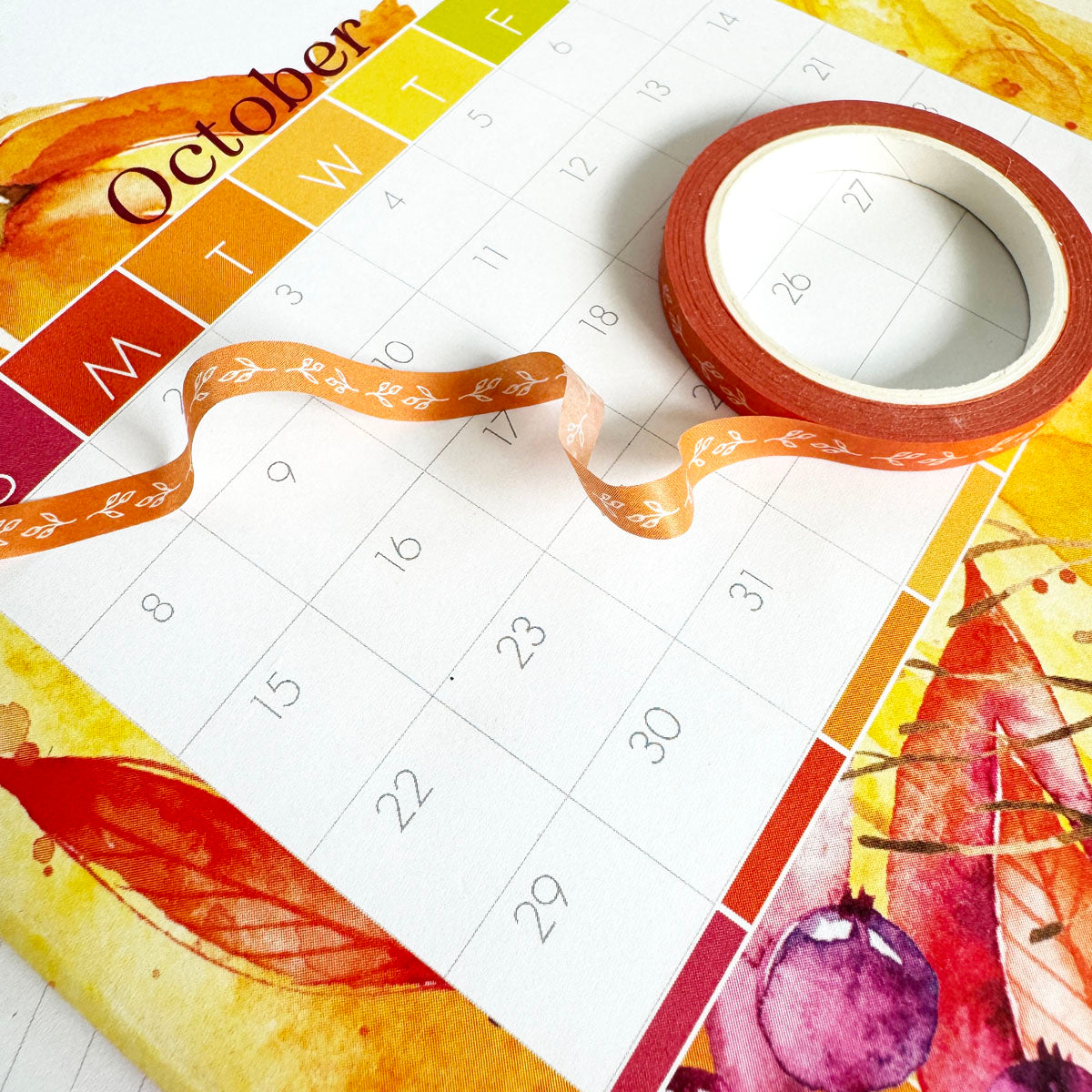Autumn Whispers "Orange" Skinny Washi from the Planner Add On