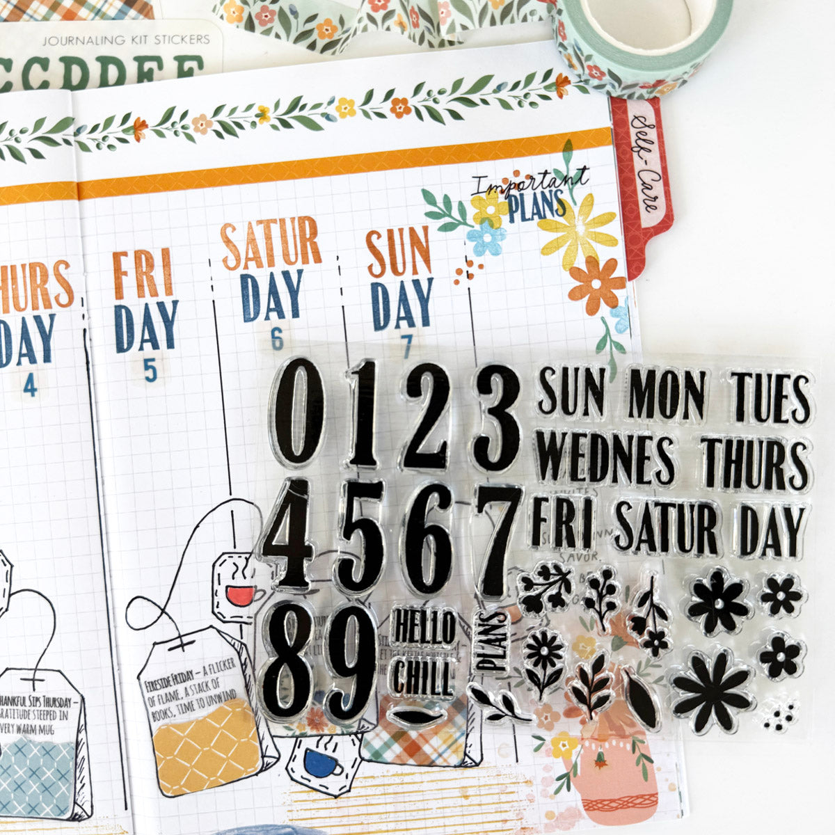 Chapters of September "Weekday/Numbers (Bumble Font)" Stamp Set - September 2025