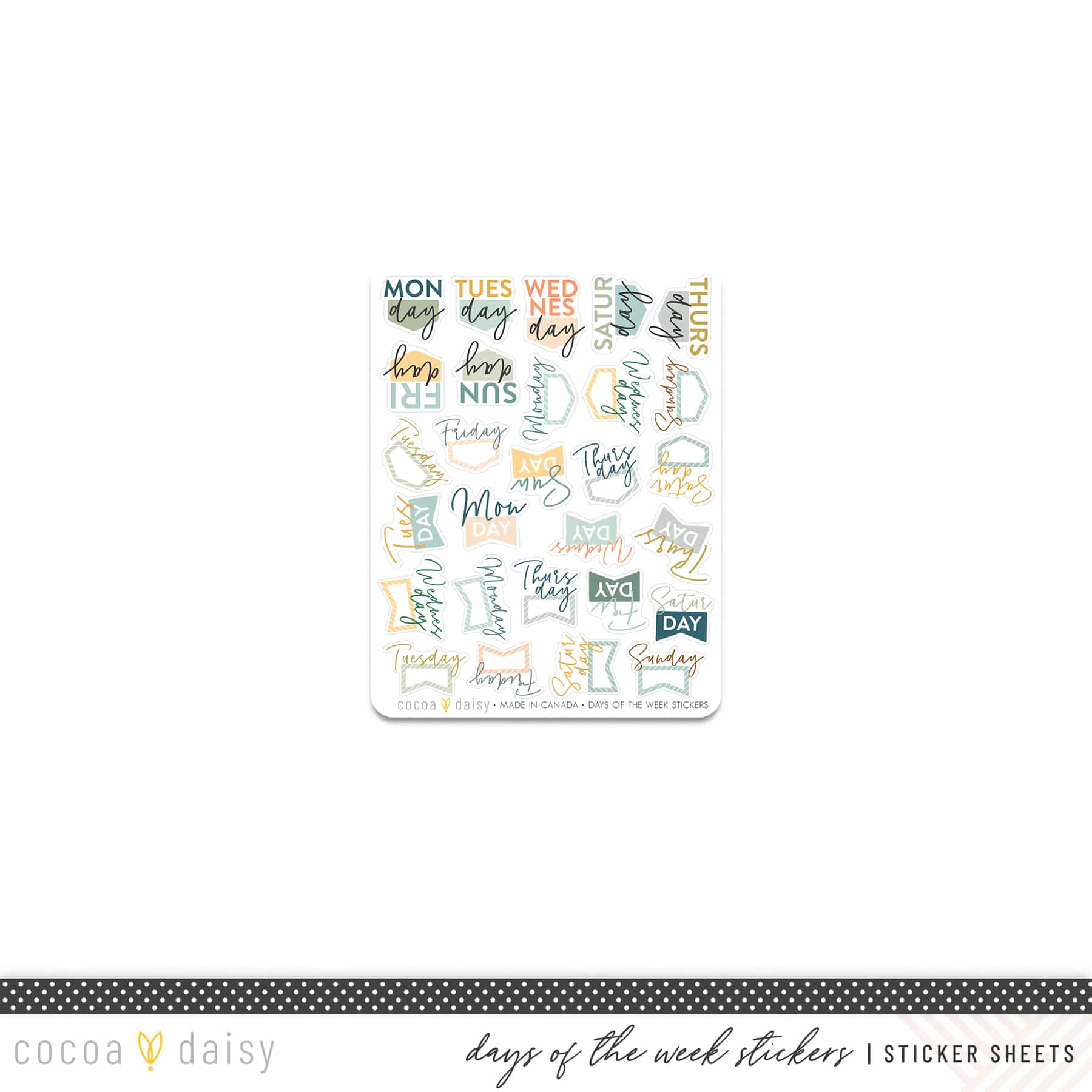 Cocoa Daisy Exclusive "Days of the Week" Sticker Sheet