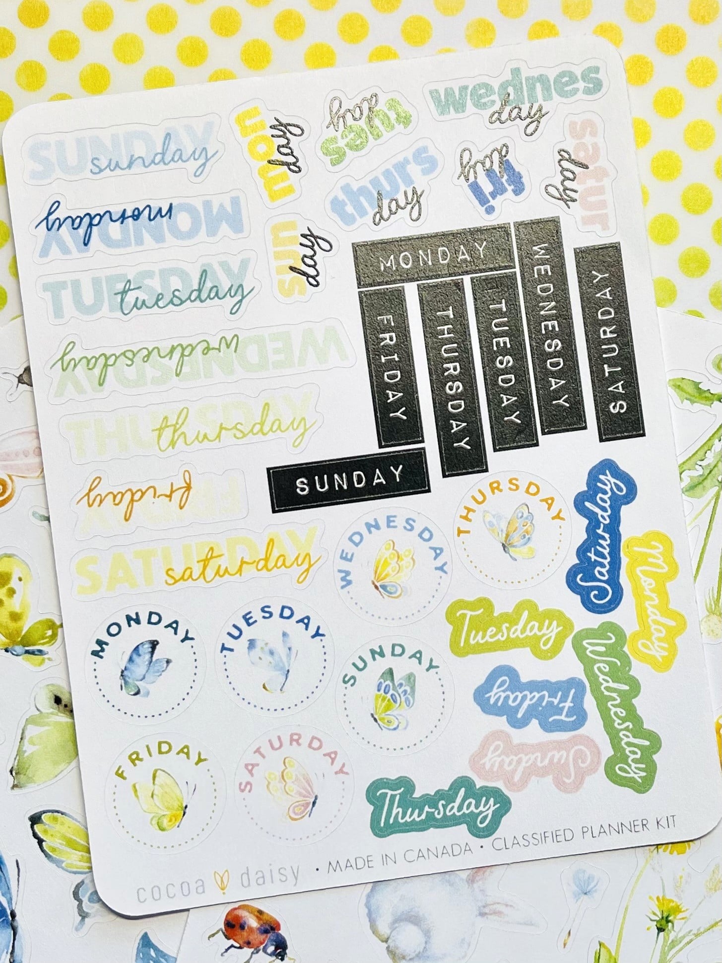 Cocoa Daisy Exclusive Days of the Week Sticker Sheet