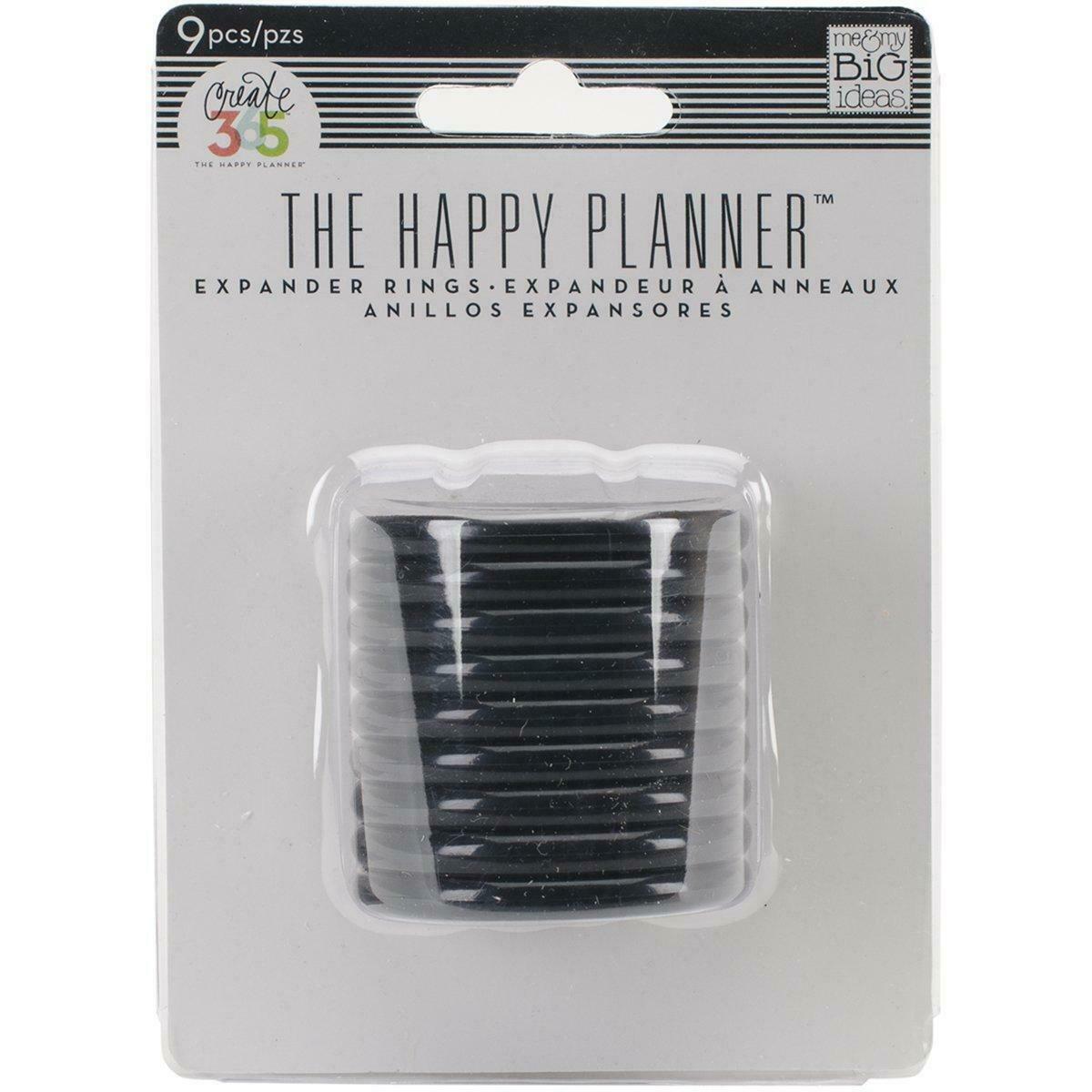 The Happy Planner 9 Pack Expander Rings Black - Medium 1.25"