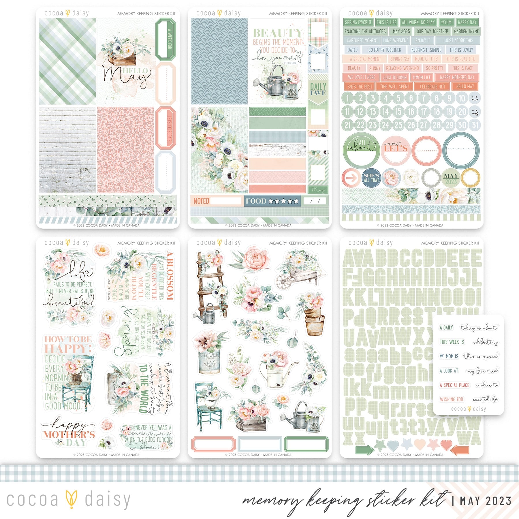 Lets Planner Sticker Sheets 323 Stickers Green, Pink, Gold, and Black
