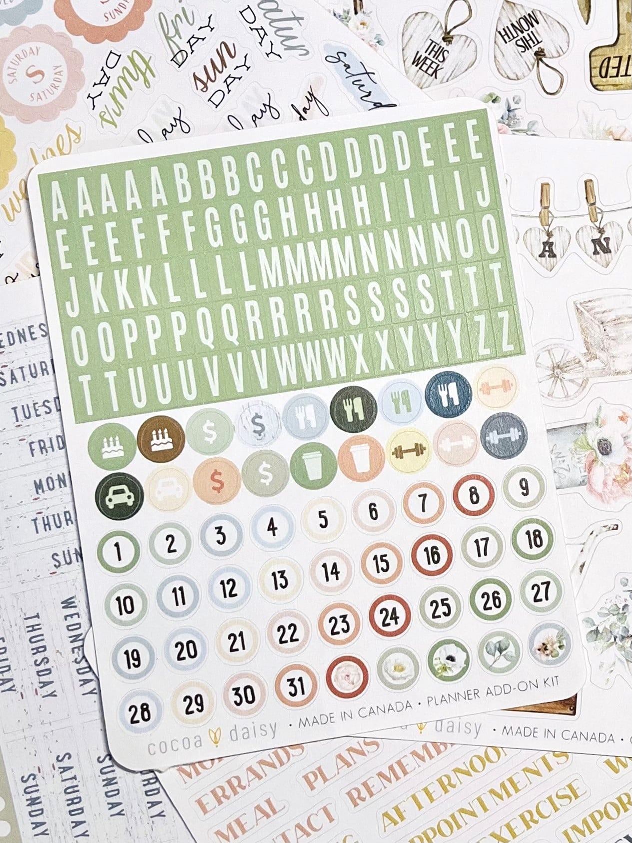 SUPER SHEET - COCOA PICNIC - PLANNER STICKERS - S681