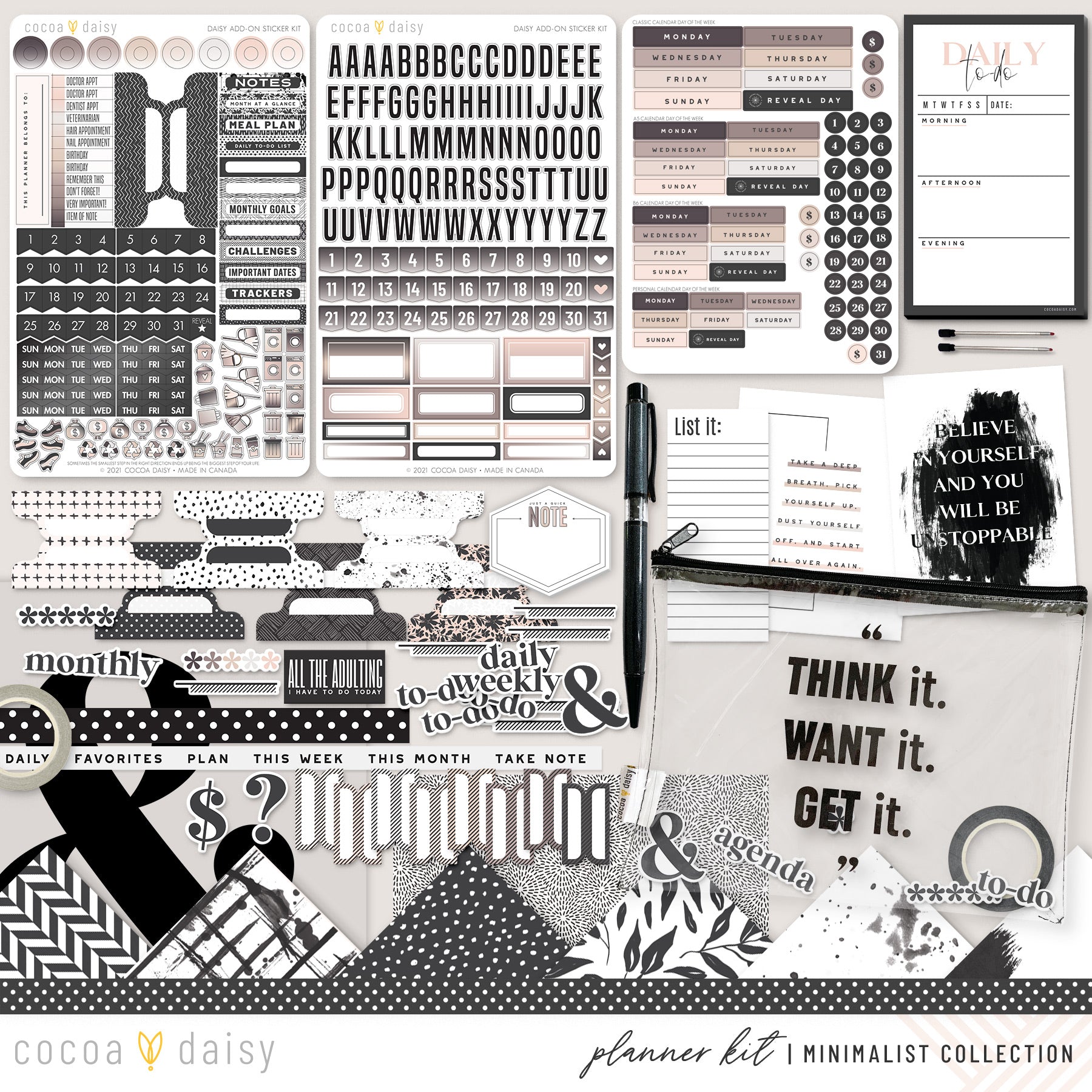 Black & White Thin Vertical Stripe Washi, Planner & Journaling Tapes