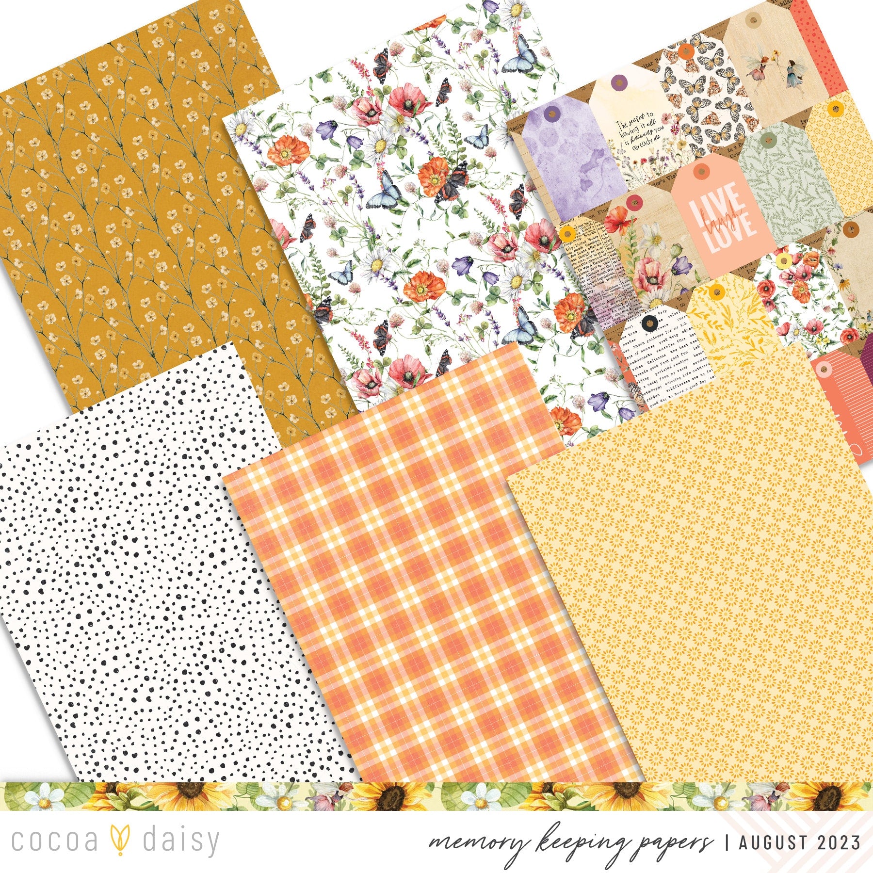 Quiet Meadow Extra Papers from Memory Keeping Kits August 2023