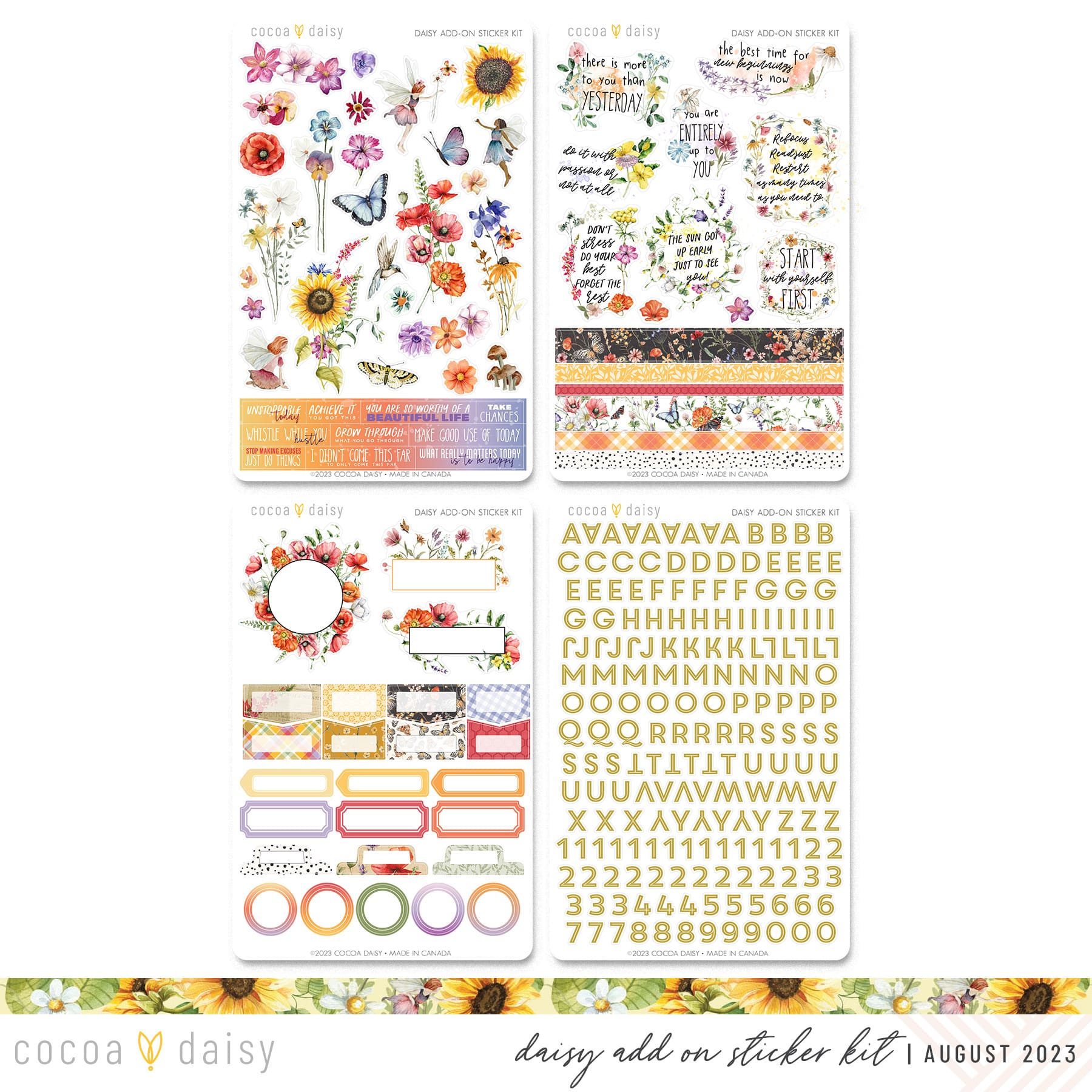 Quiet Meadow Daisy Add On Sticker Kit August 2023 – Cocoa Daisy