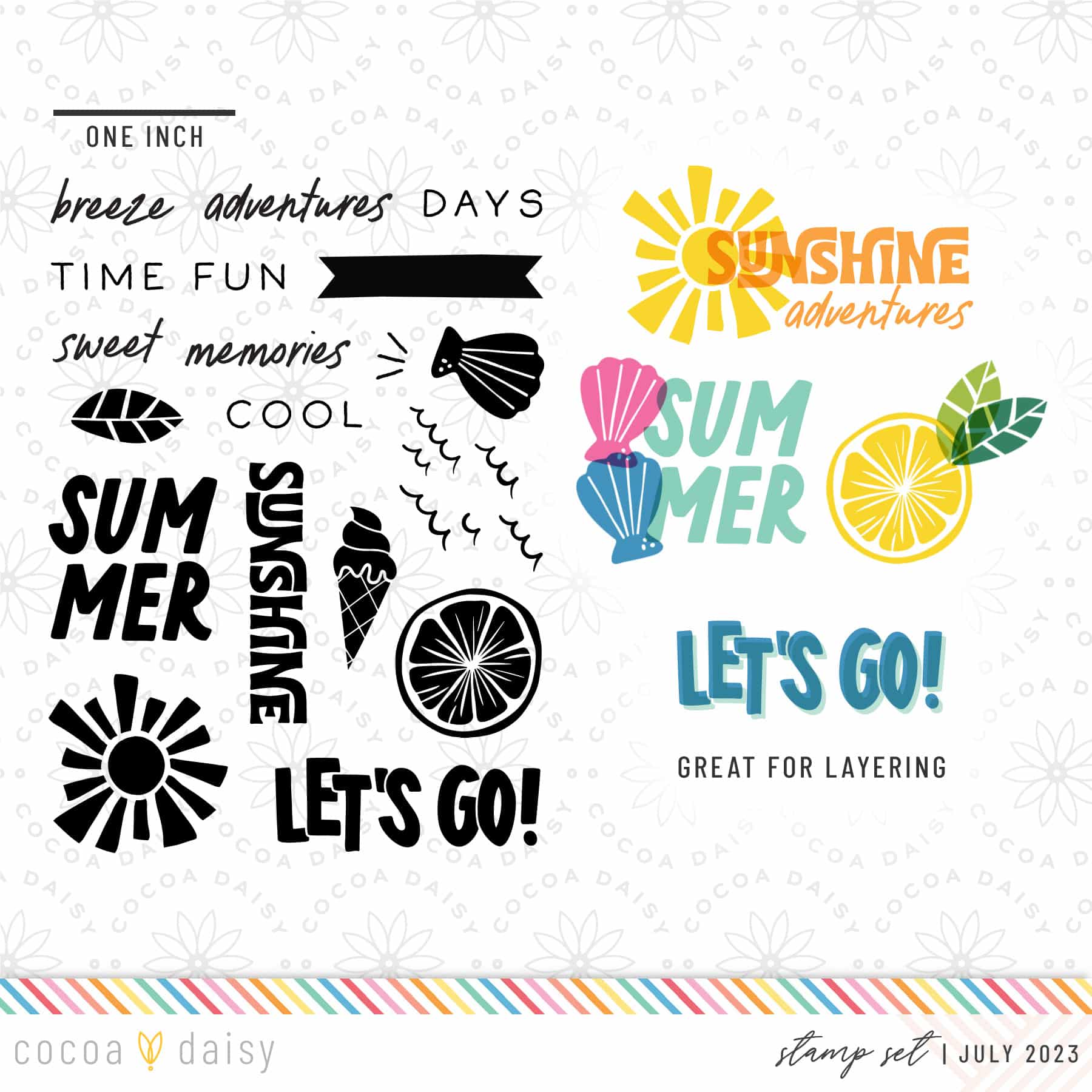 Summer Vibes Stamps from Memory Keeping Kits July 2023