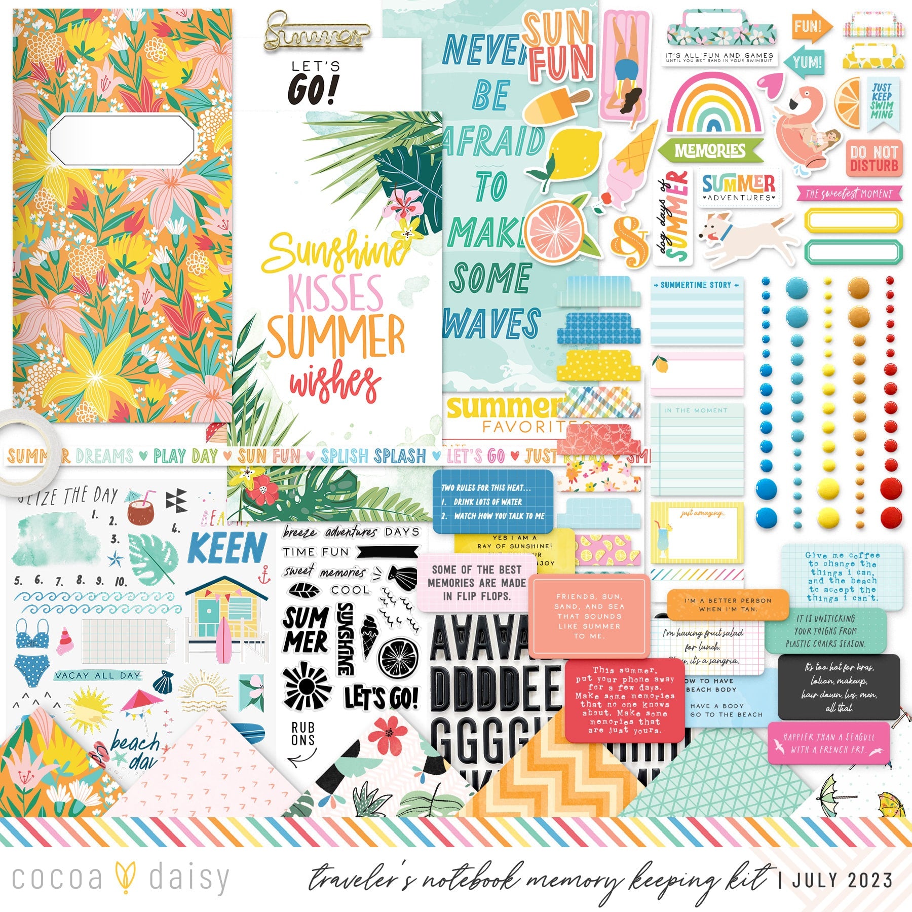 Summer Vibes Traveler's Notebook Memory Keeping Kit July 2023