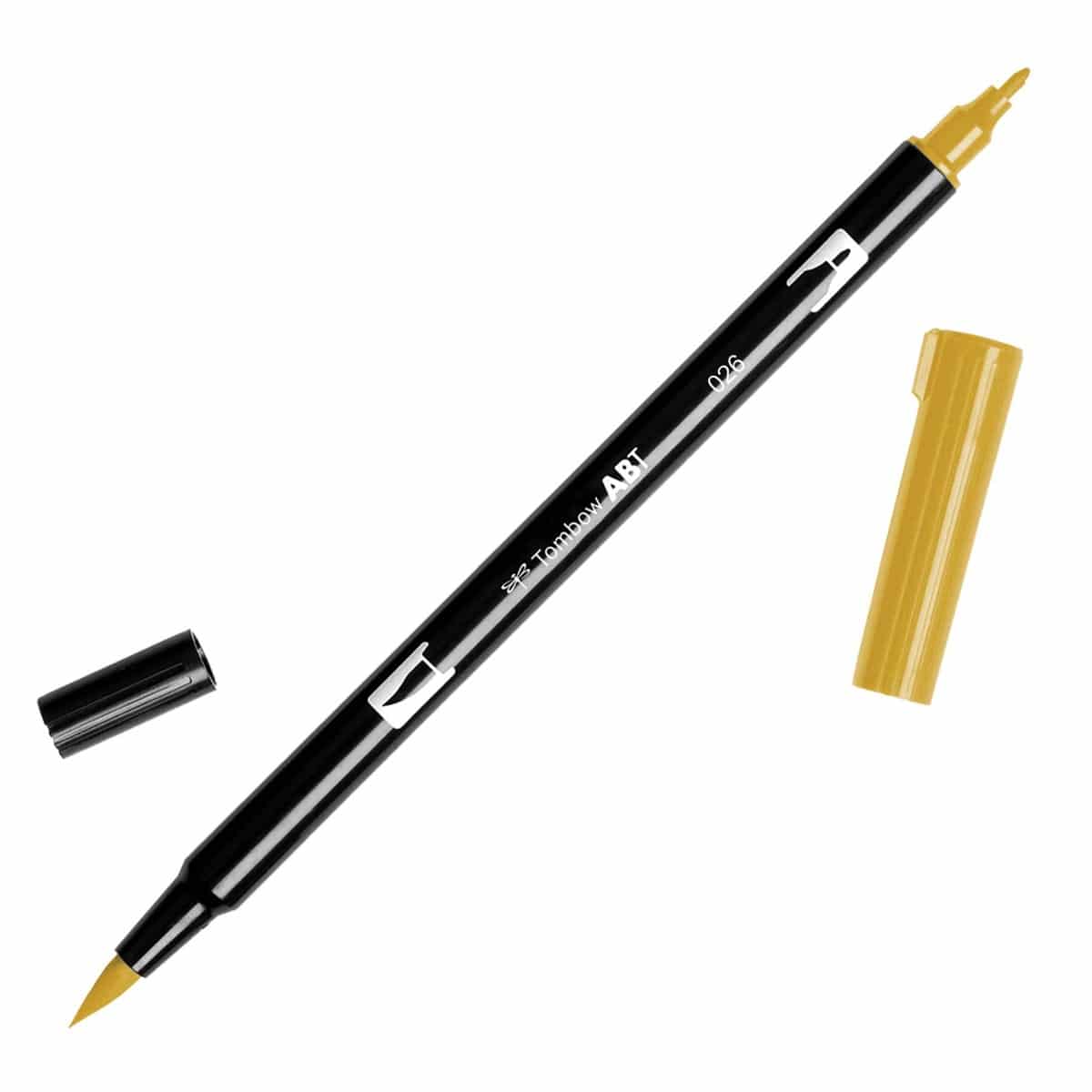 Tombow Dual Brush Pen Art Marker Yellow Gold (026)