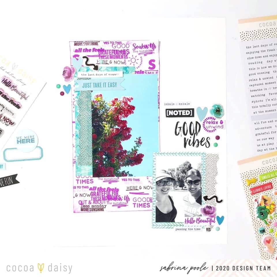 Superb Ways to Add Impact to Your Memory Keeping Pages with Purple and Blue
