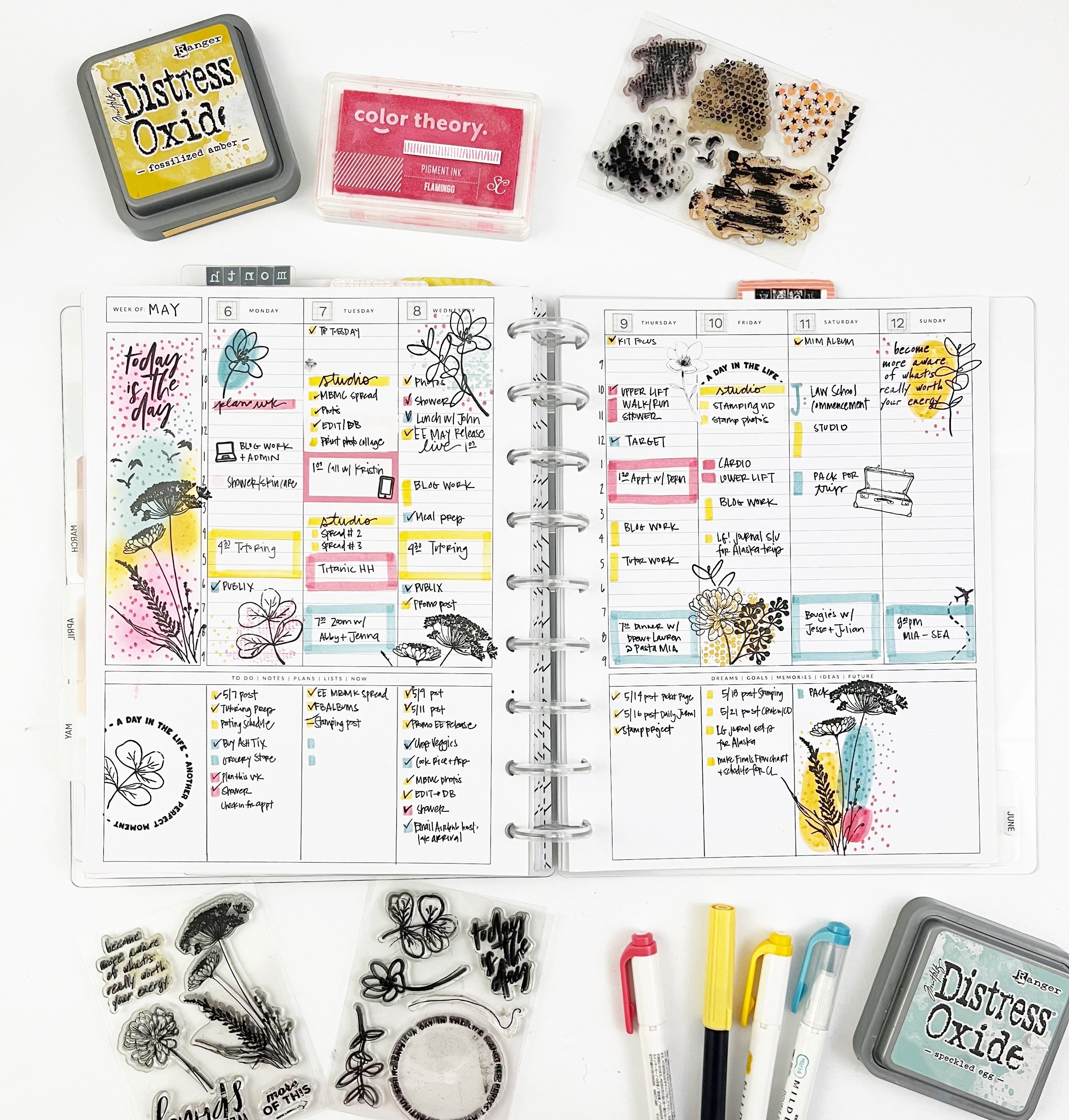 Stamping in Your Planner with From the Garden Stamps