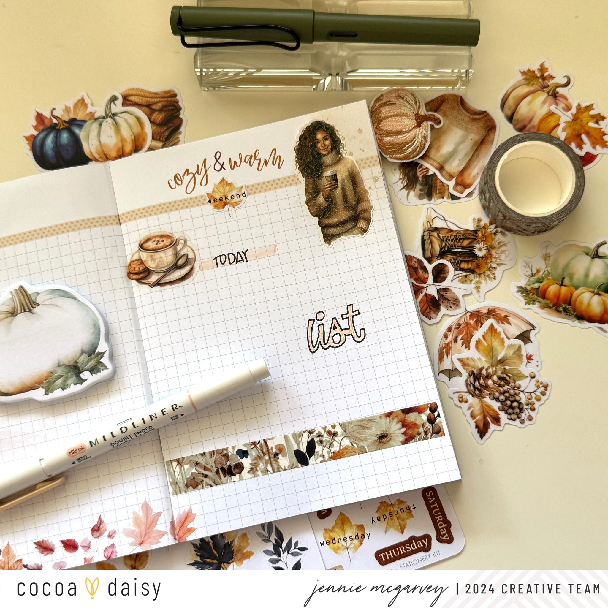 Planning the Cozy Season B6 Daisy Notebook