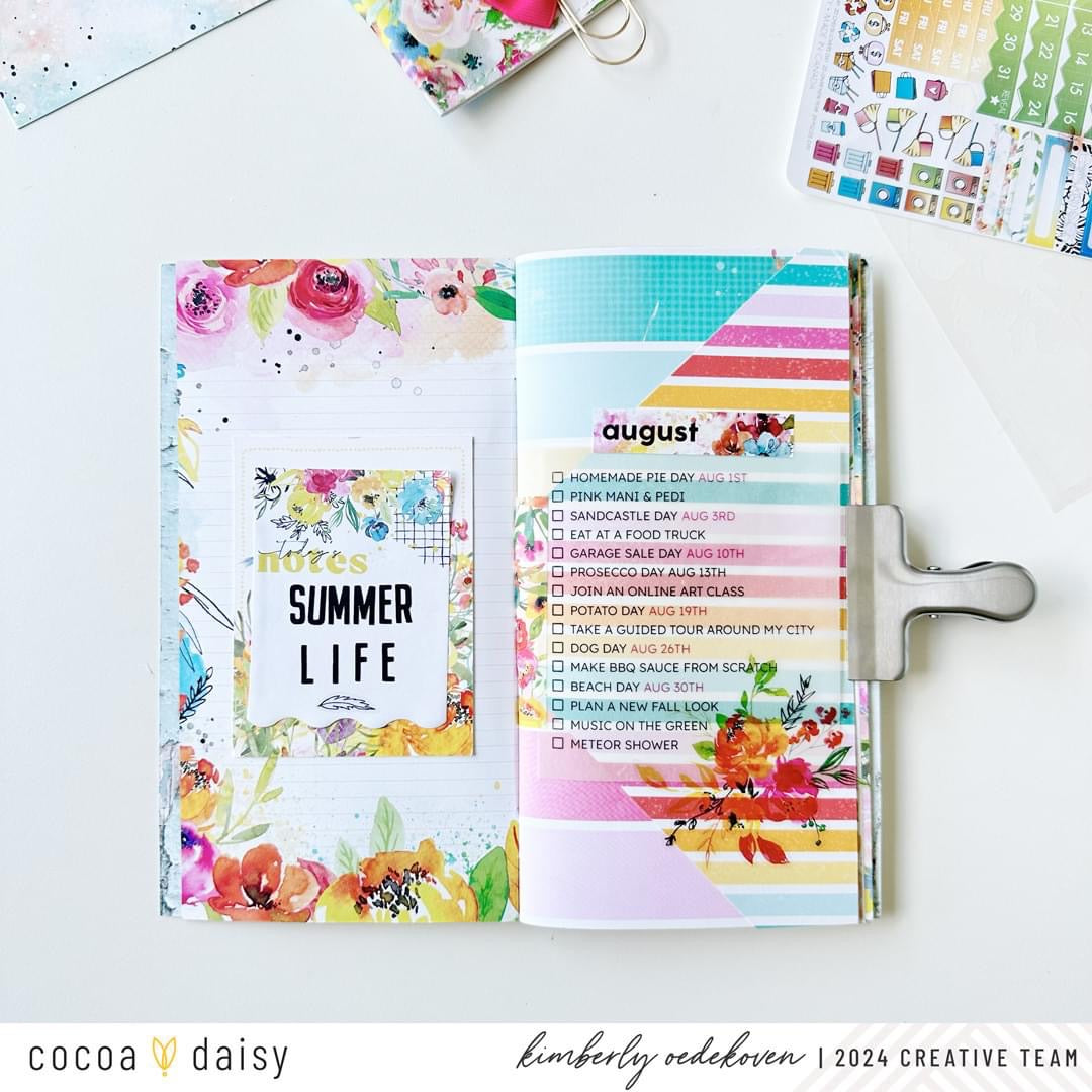 August Lifestyle List with Sun-Drenched Planner Kit