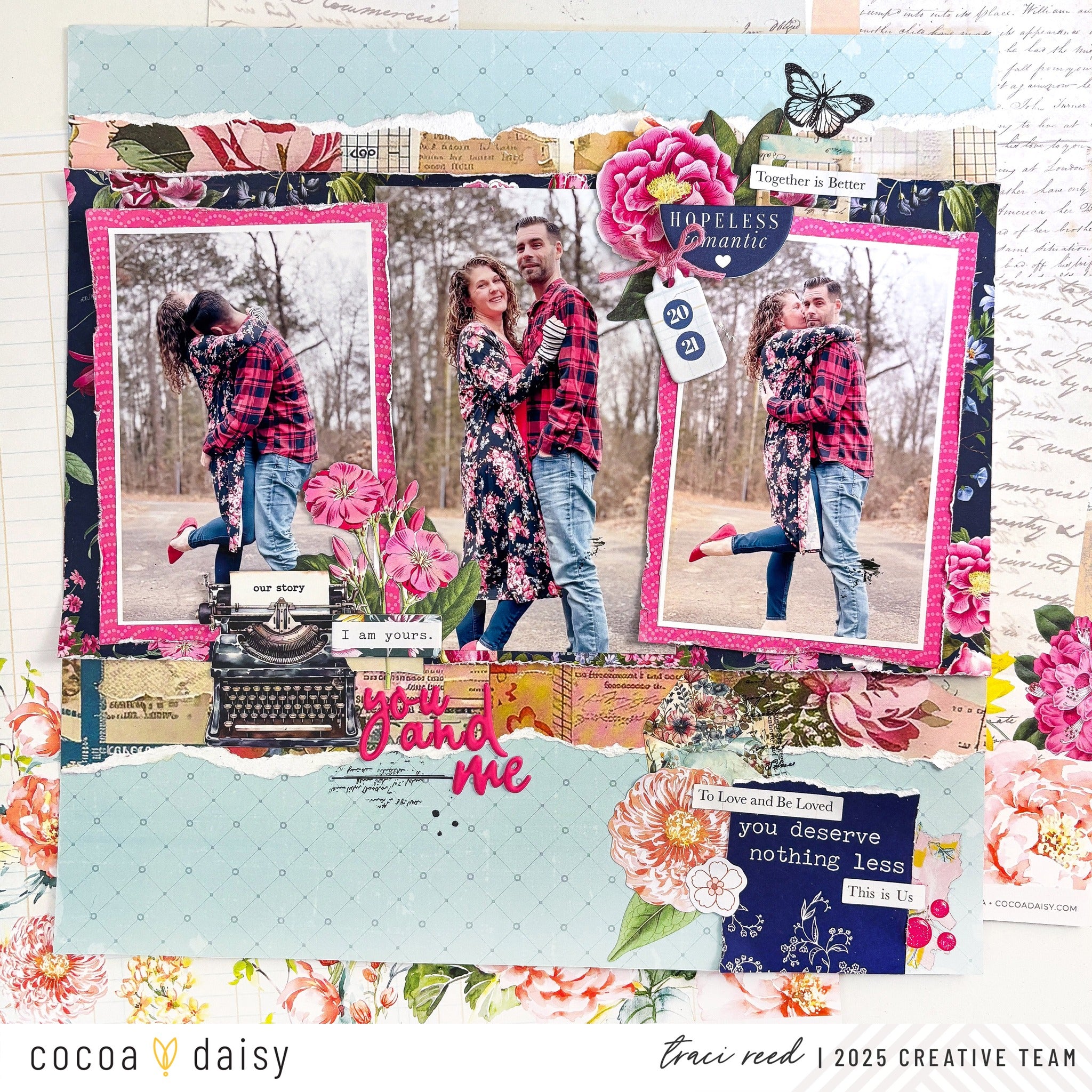 12x12 Layout with the Penelope Scrapbook Kit, Papers, and Pocket Cards