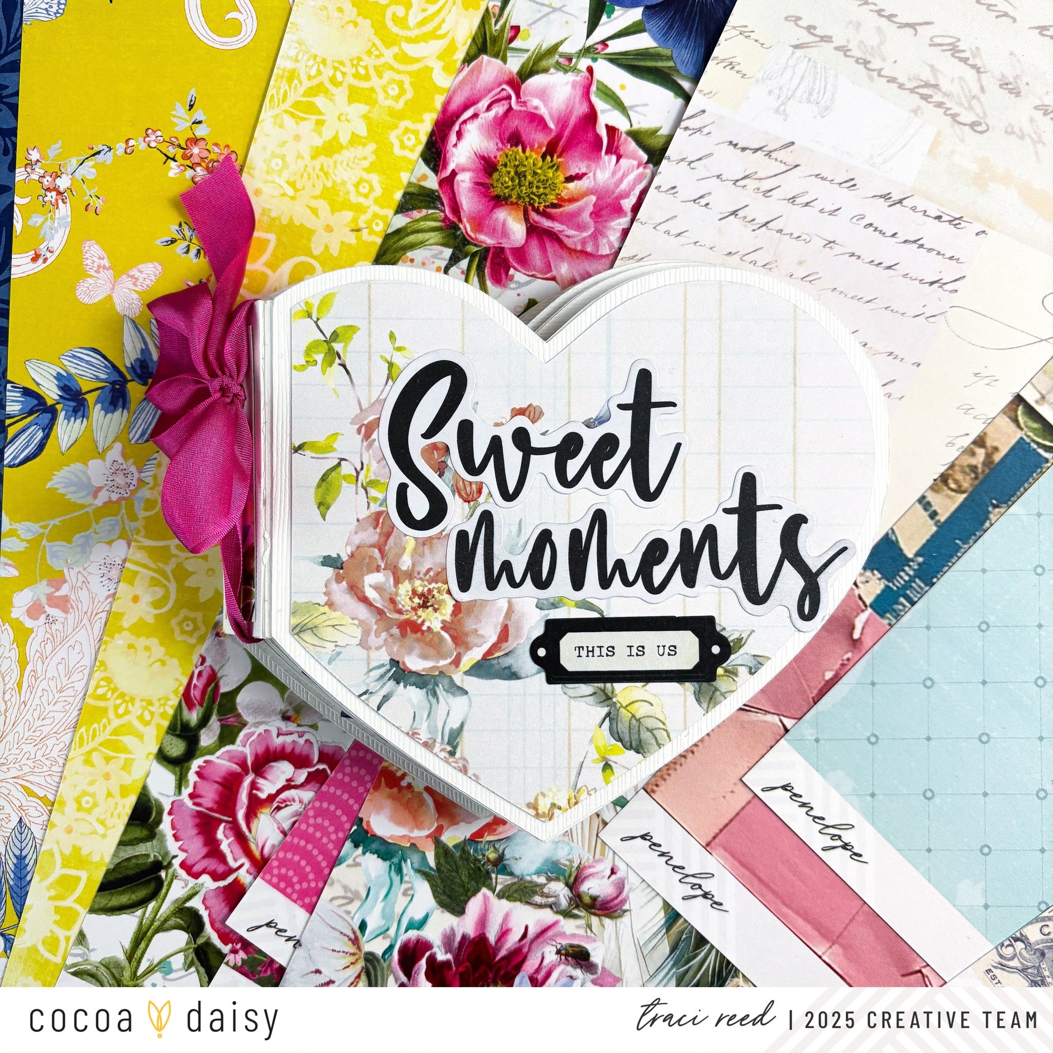 Create a Heart-Shaped Mini Album with the Penelope Scrapbook Kit