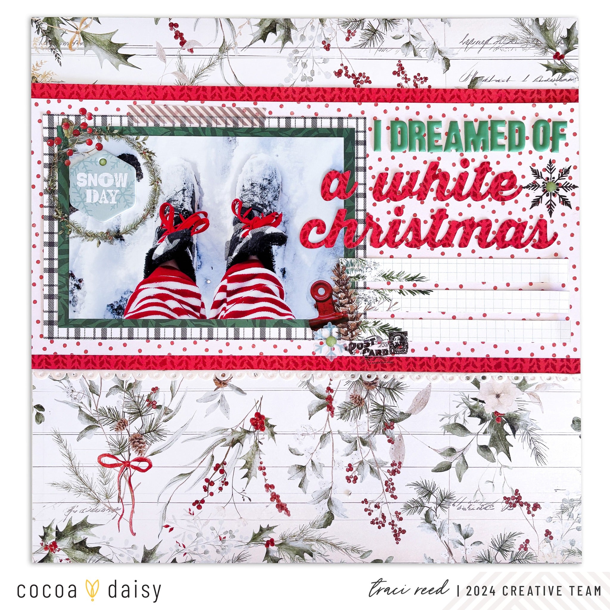 White Christmas with Cedar and Snow Scrapbooking Kit