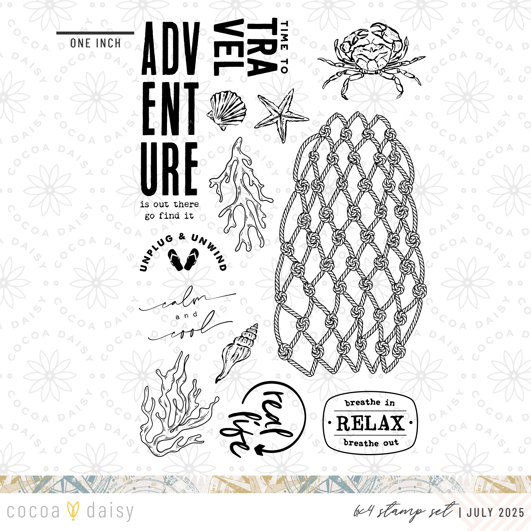 Where The Sea Dreams 4x6 "Unplug & Unwind" A La Carte Stamp Set - July 2025