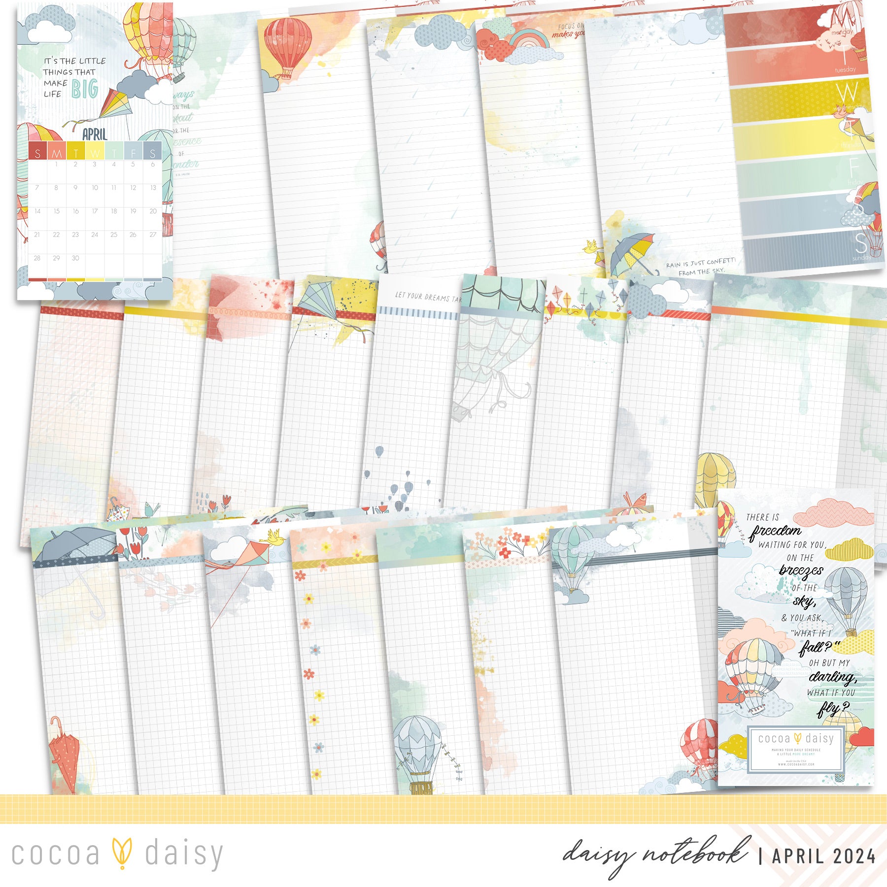 Notebook April Take Flight Insert or Notebook Only - Choose your size April 2024 ...