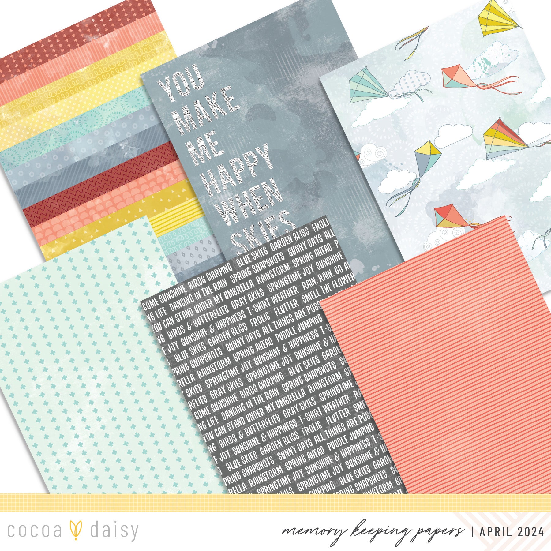 Take Flight Extra Papers From The Memory Keeping Kit - April 2024