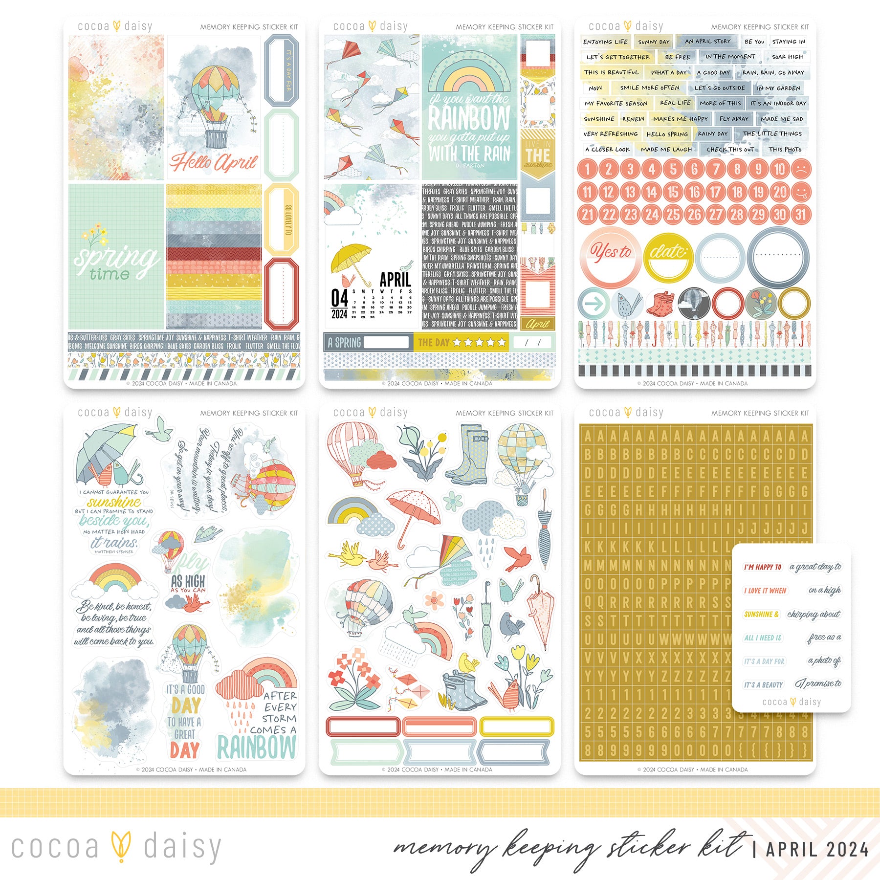 Take Flight Memory Keeping Sticker Kit  April 2024