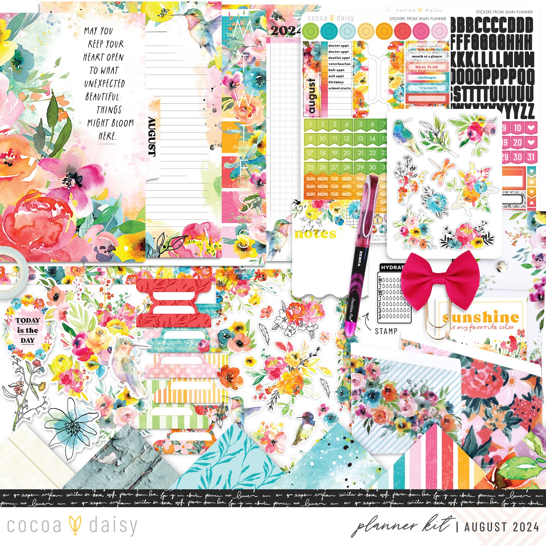 Sun-drenched Planner Kit - Choose your insert or notebook August 2024