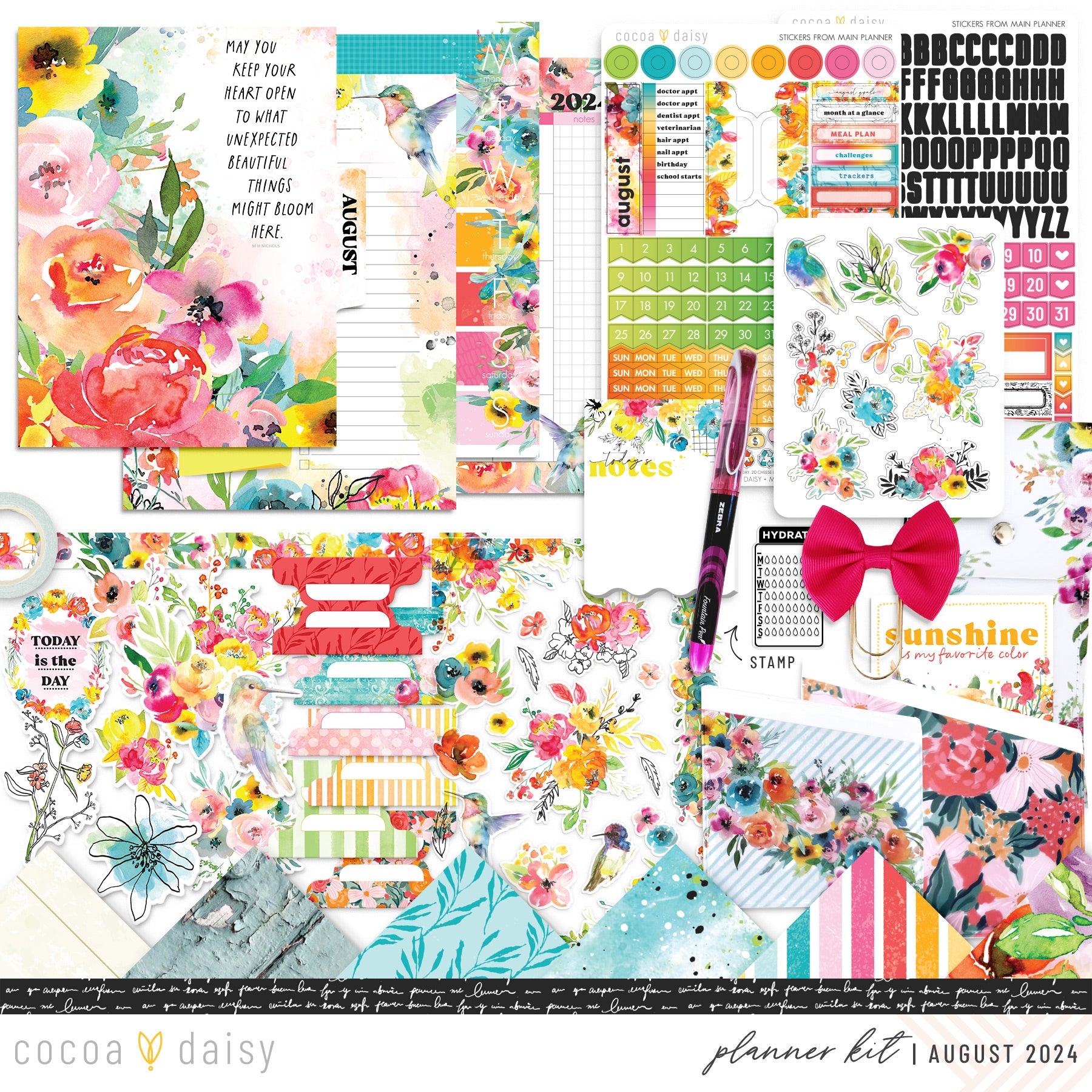 Sun-drenched Planner Kit - Choose your insert or notebook August 2024