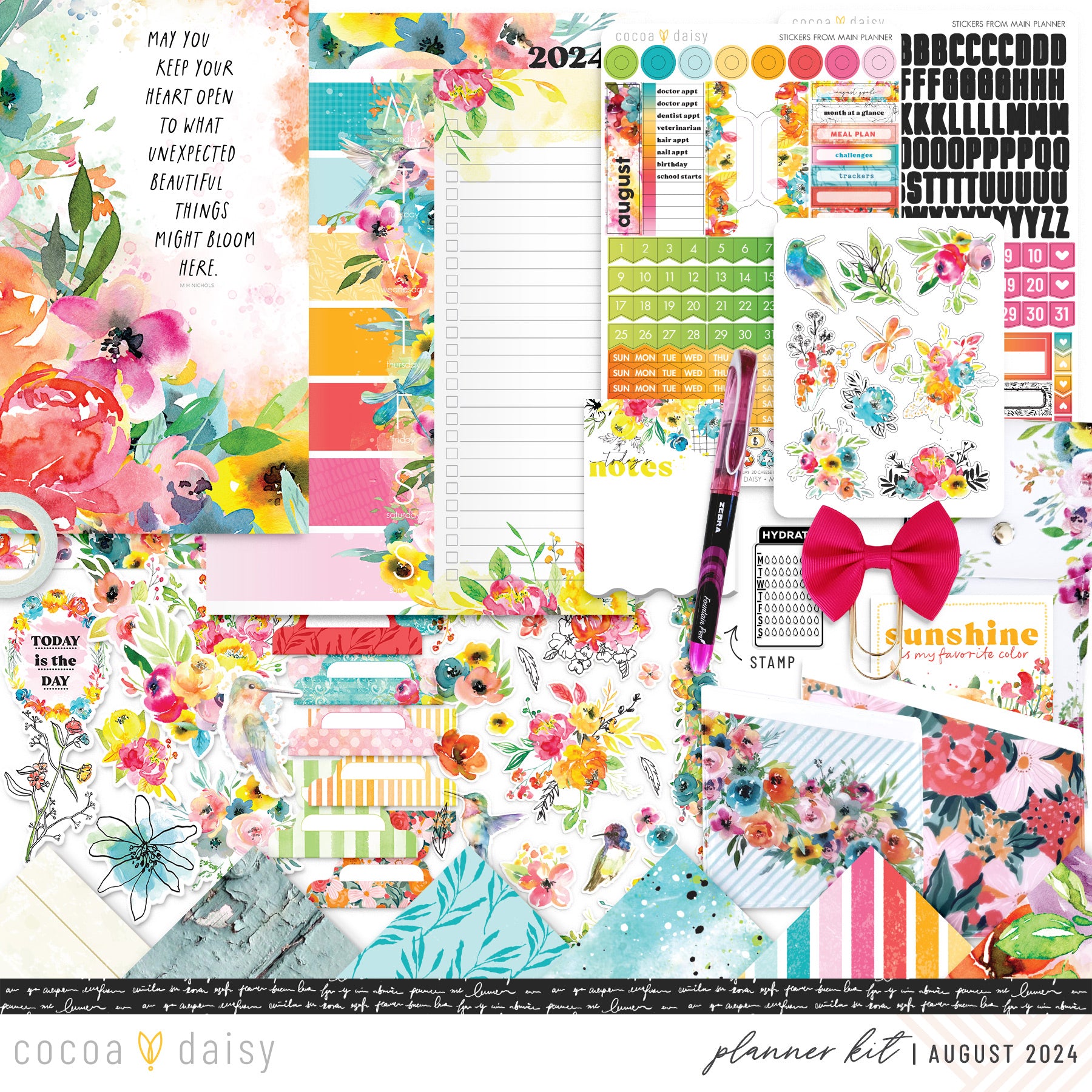 Sun-drenched Planner Kit - Choose your insert or notebook August 2024