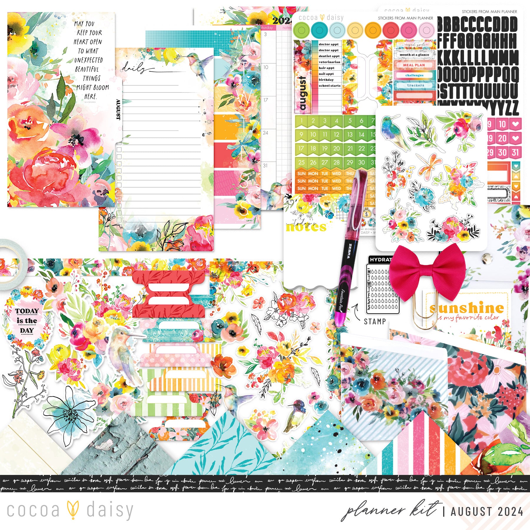 Sun-drenched Planner Kit - Choose your insert or notebook August 2024