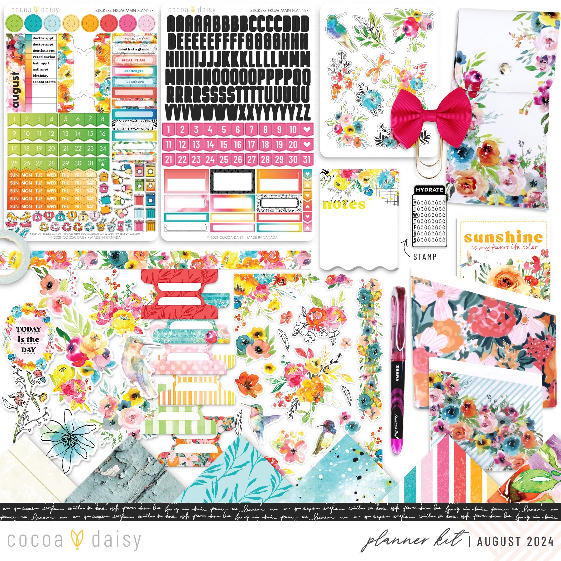 Sun-drenched Planner Kit - NO INSERTS August 2024