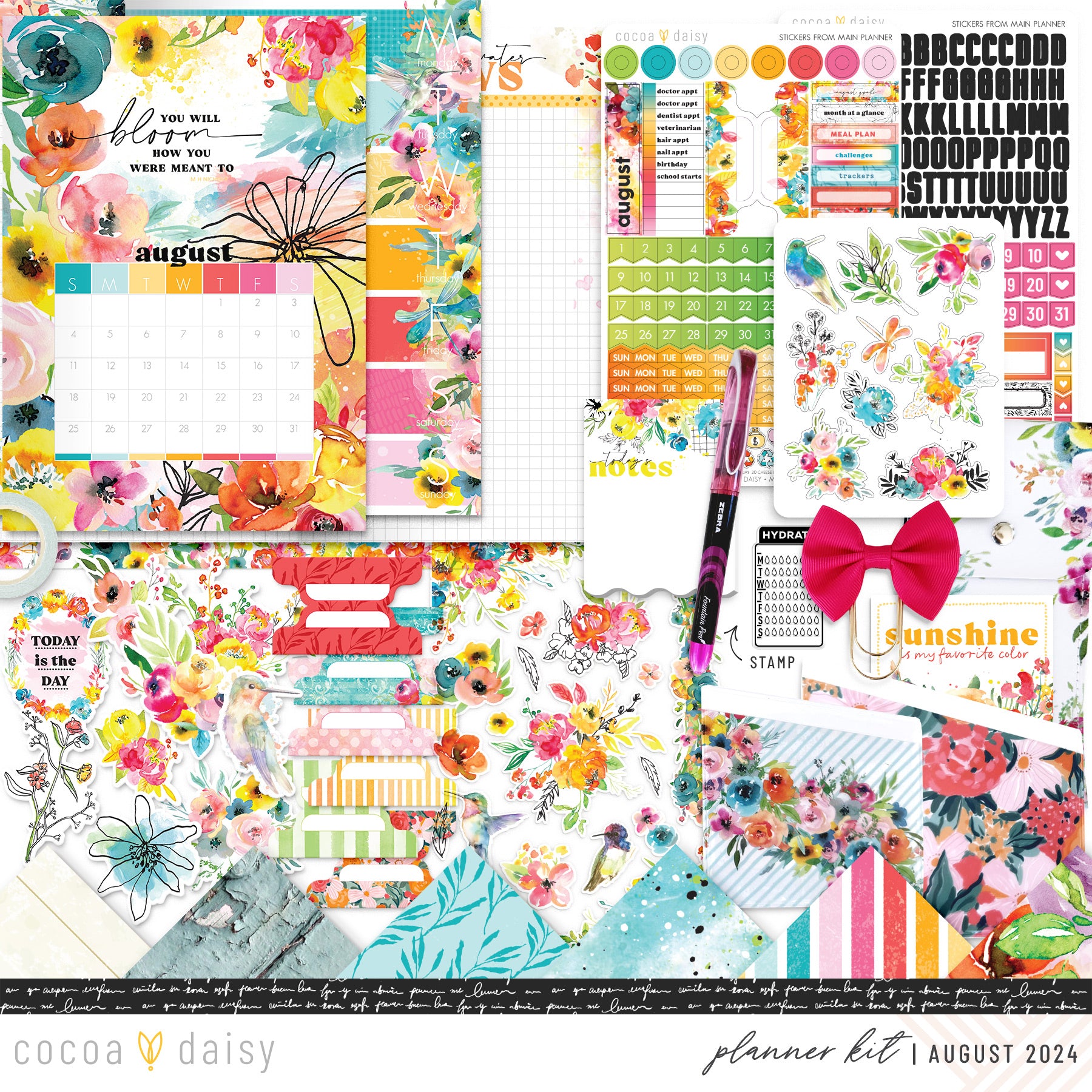 Sun-drenched Planner Kit - Choose your insert or notebook August 2024