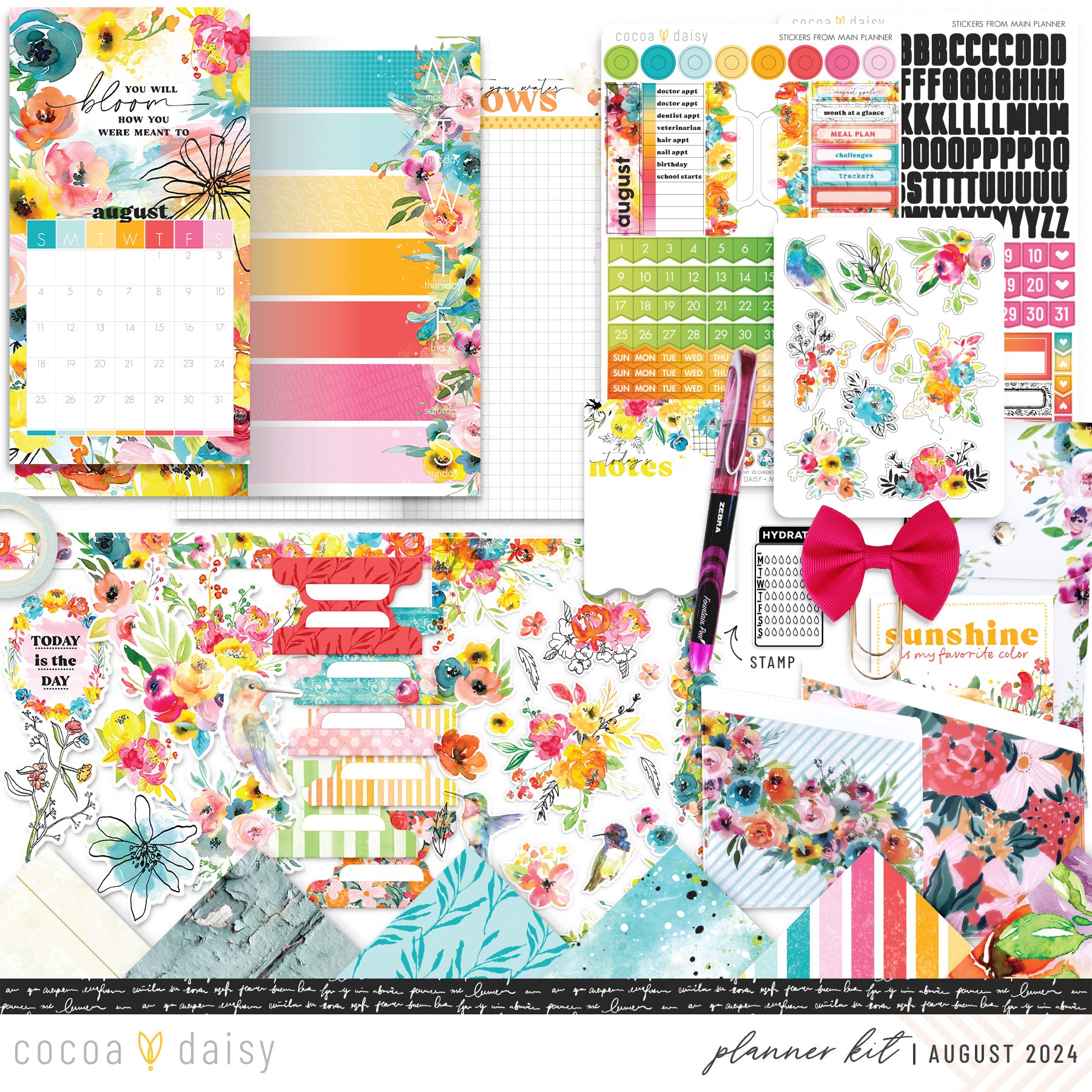 Sun-drenched Planner Kit - Choose your insert or notebook August 2024