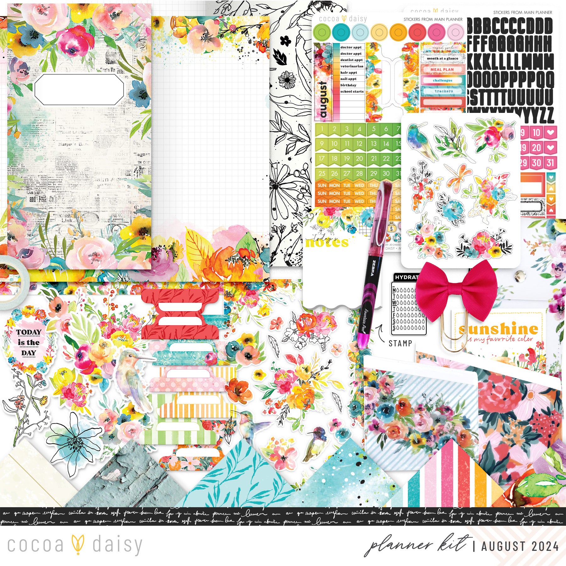 Sun-drenched Planner Kit - Choose your insert or notebook August 2024