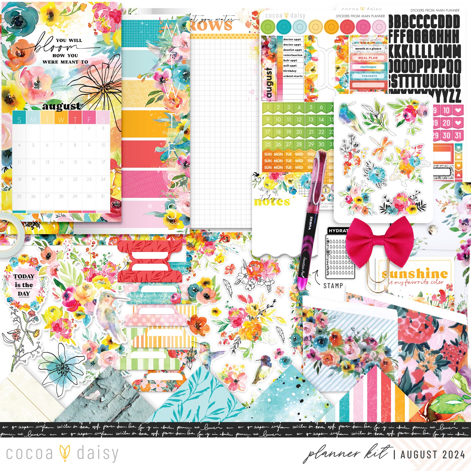 Sun-drenched Planner Kit - Choose your insert or notebook August 2024