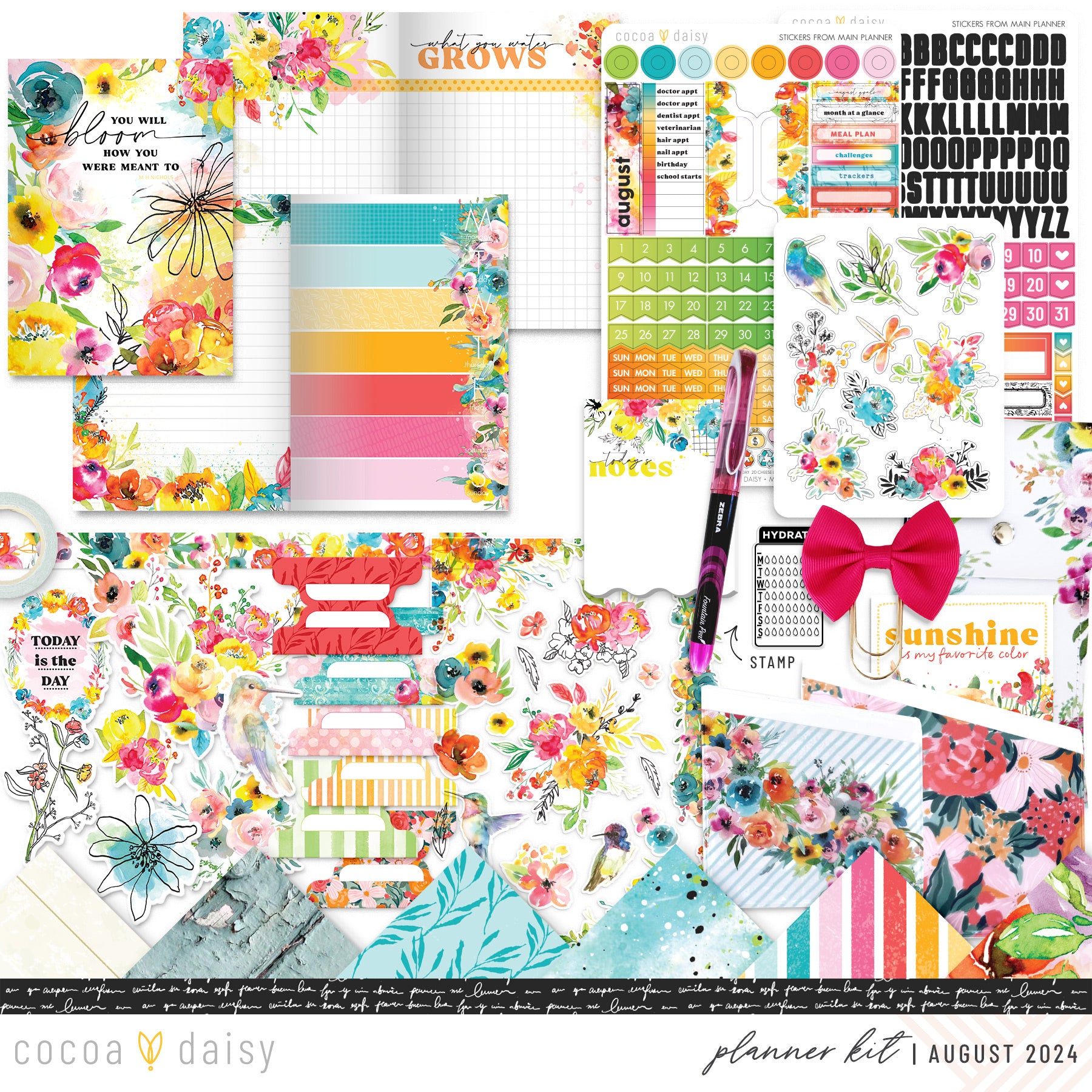 Sun-drenched Planner Kit - Choose your insert or notebook August 2024