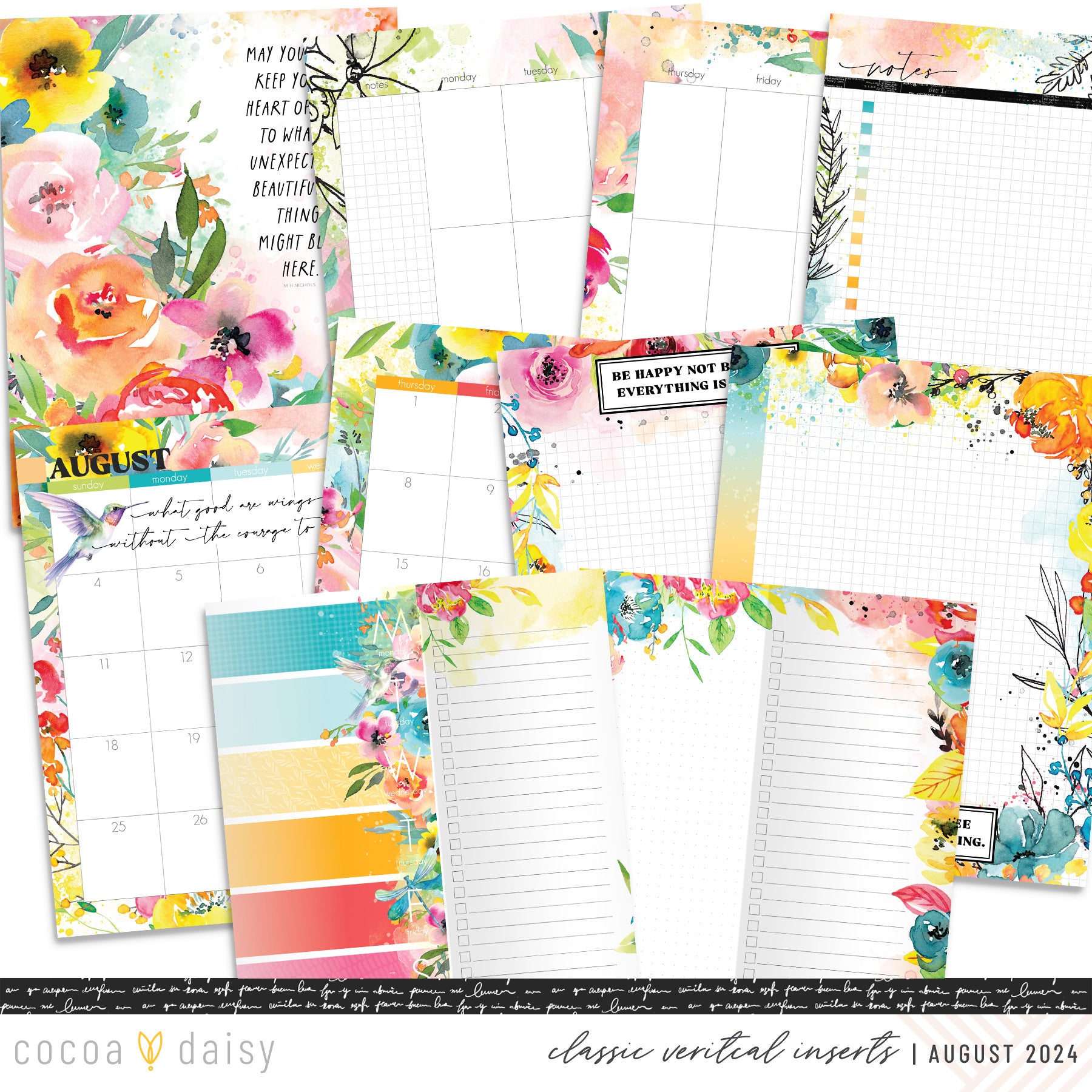 Sun-Drenched Inserts or notebook Only - Choose your size August 2024