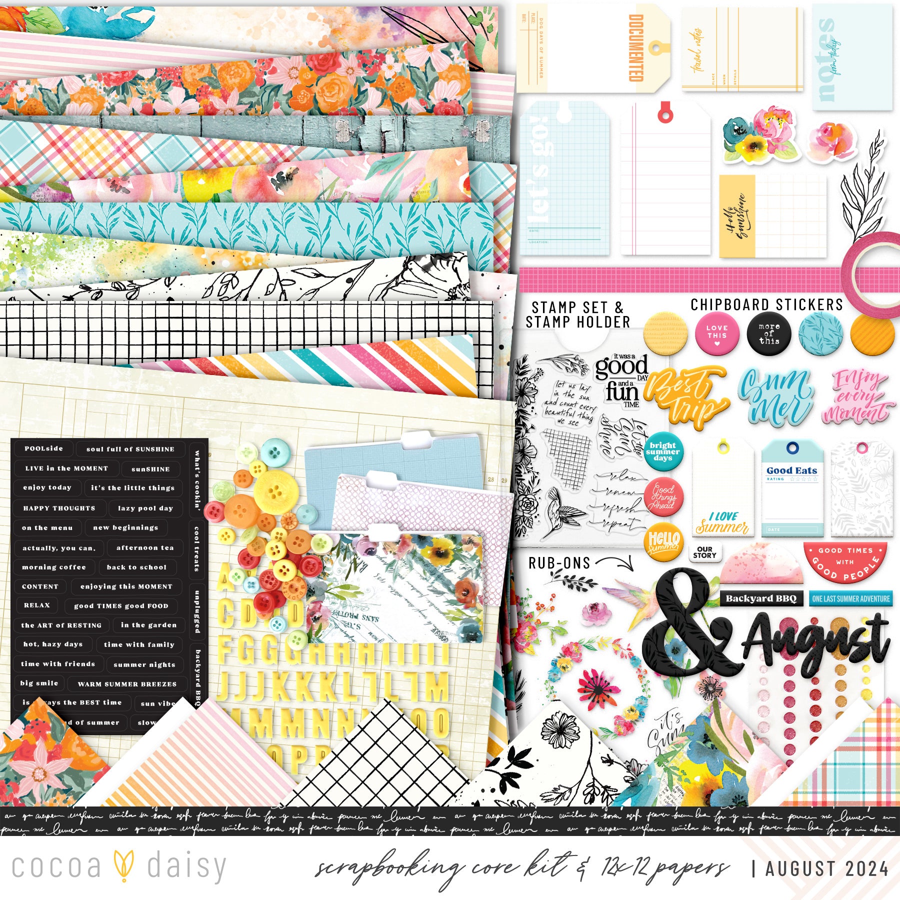 Sun-drenched Scrapbooking Kit - Choose Your Add On - August 2024