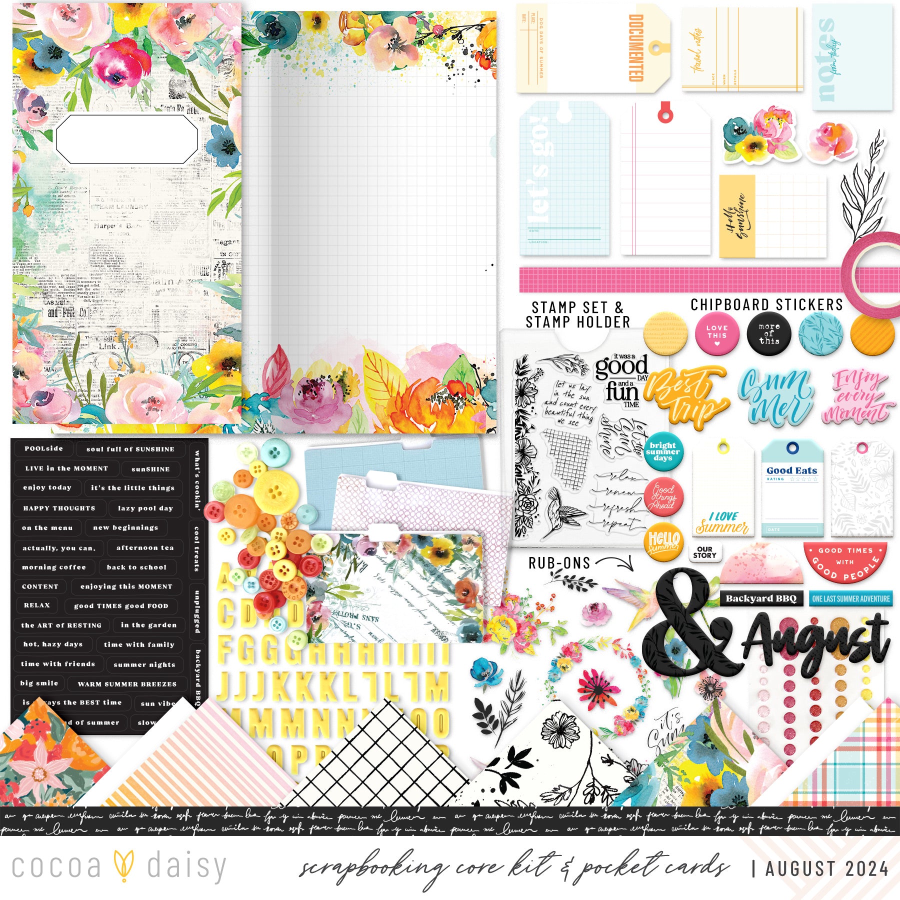 Sun-drenched Scrapbooking Kit - Choose Your Add On - August 2024