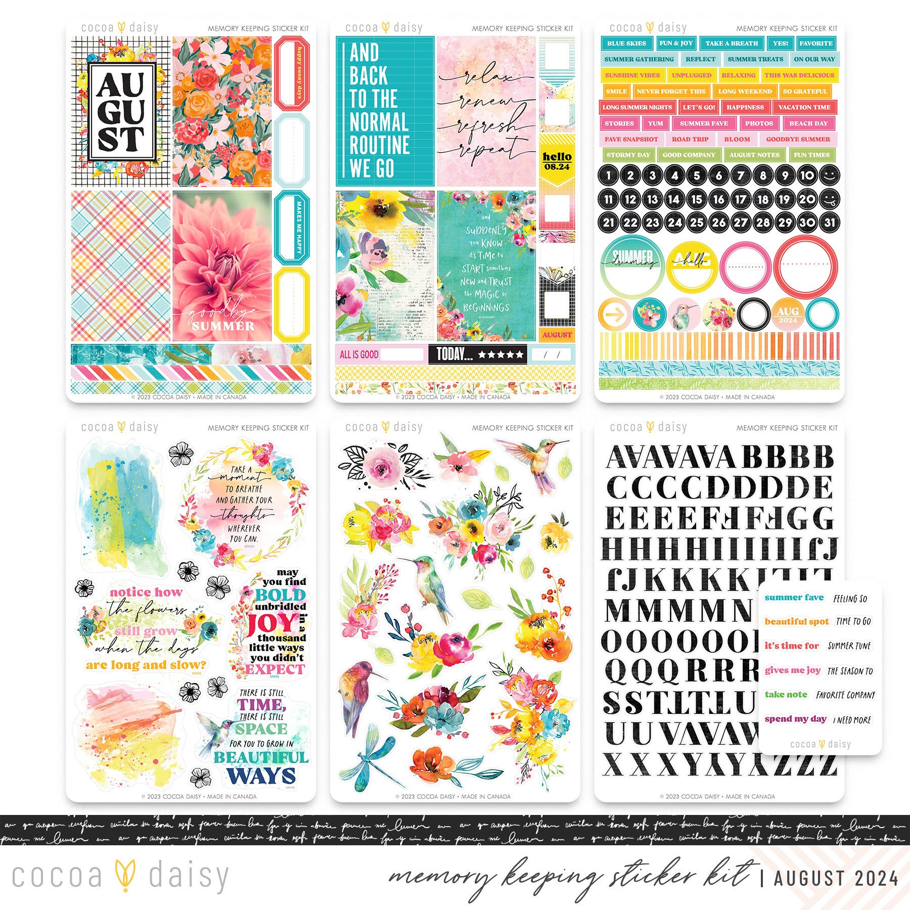 Sun-drenched Memory Keeping Sticker Kit August 2024