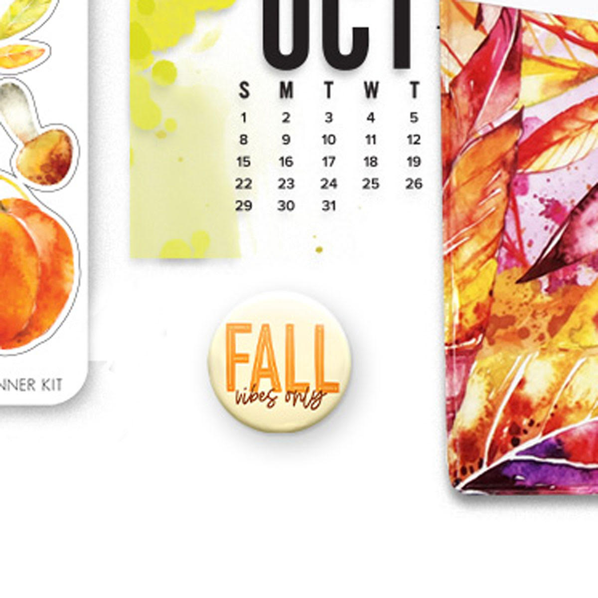 Autumn Whispers "Fall Vibes Only"  Button from the Classified Planner