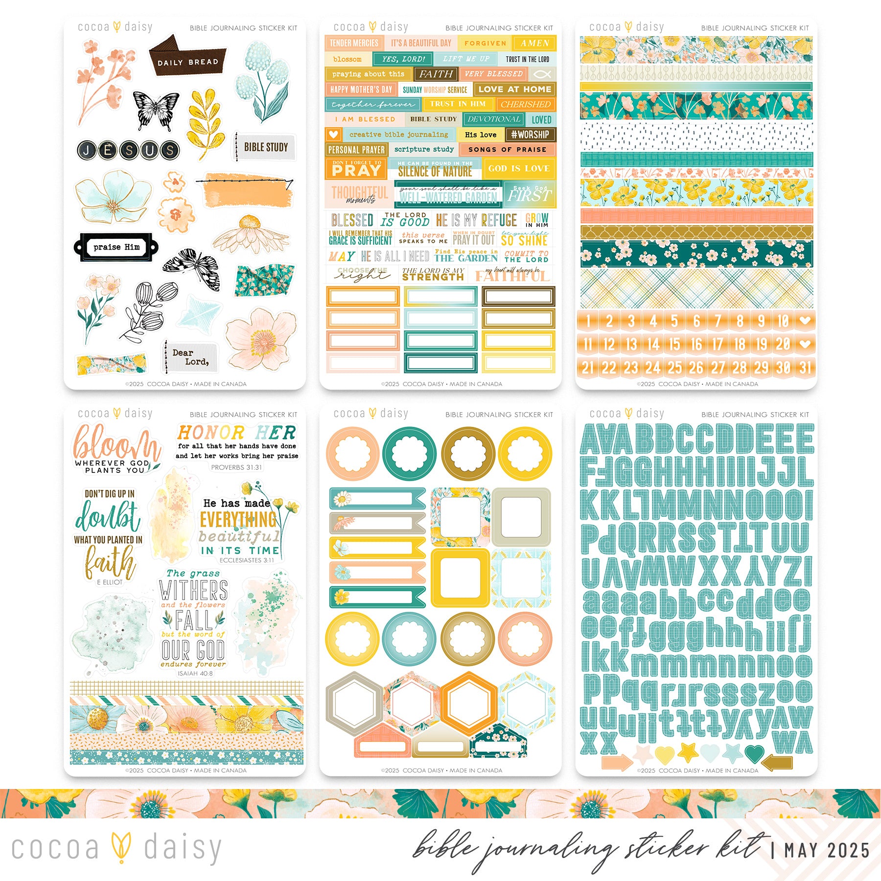 Bible Journaling Sticker Kit - 1 month