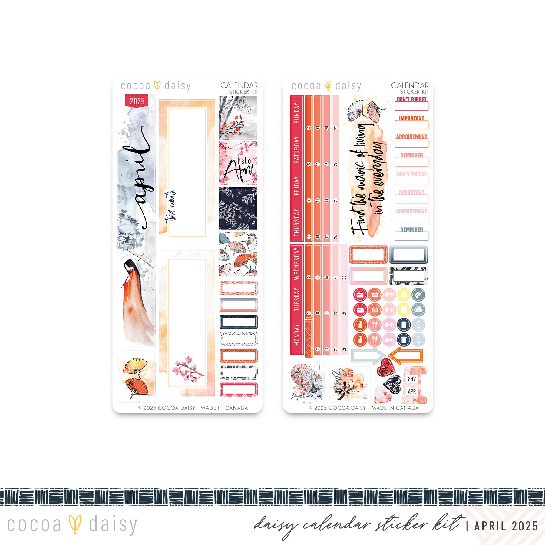 Calendar Stickers Subscription Kit for Daisy Weeks - 1 month