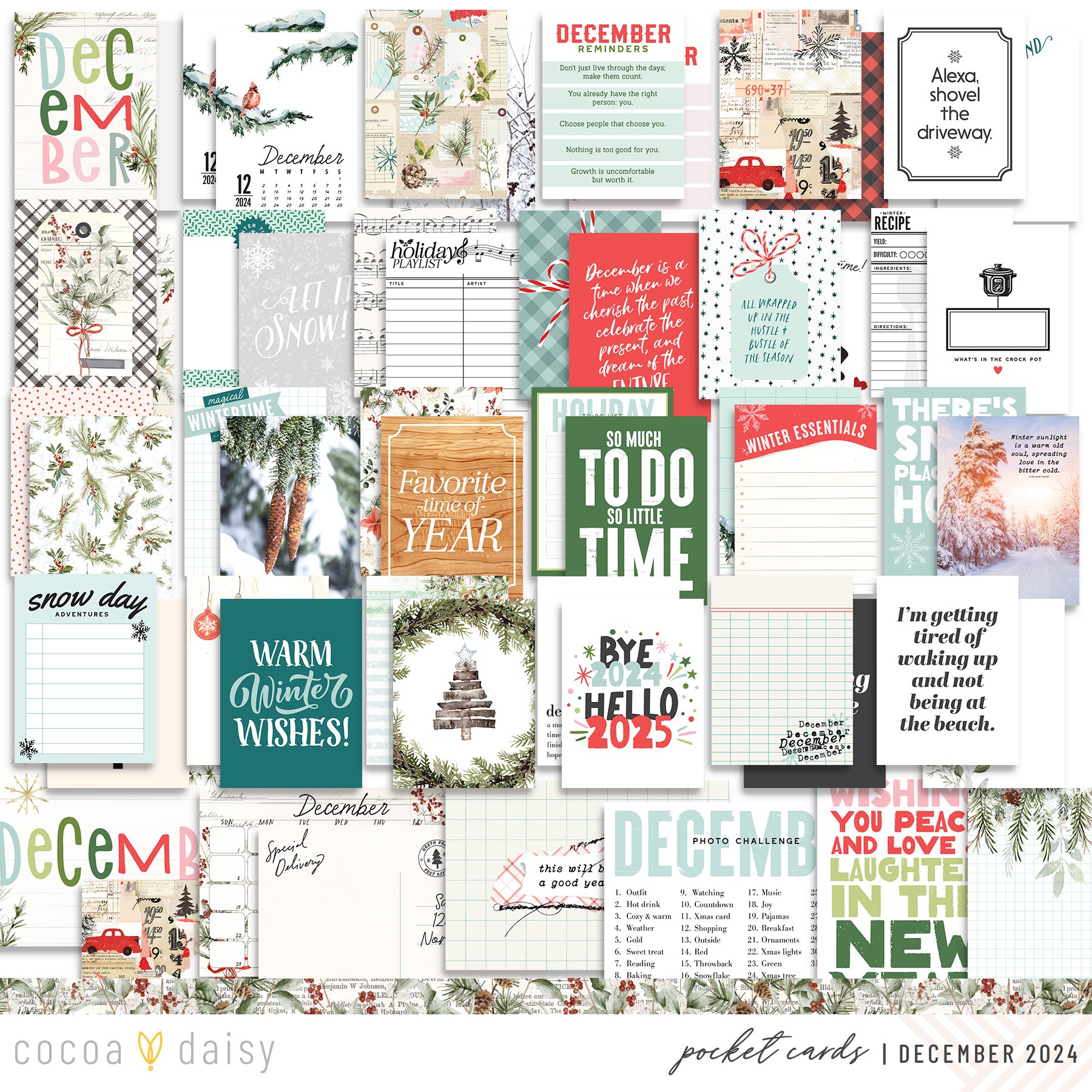 Cedar & Snow Scrapbooking Kit - Choose Your Add On - December 2024