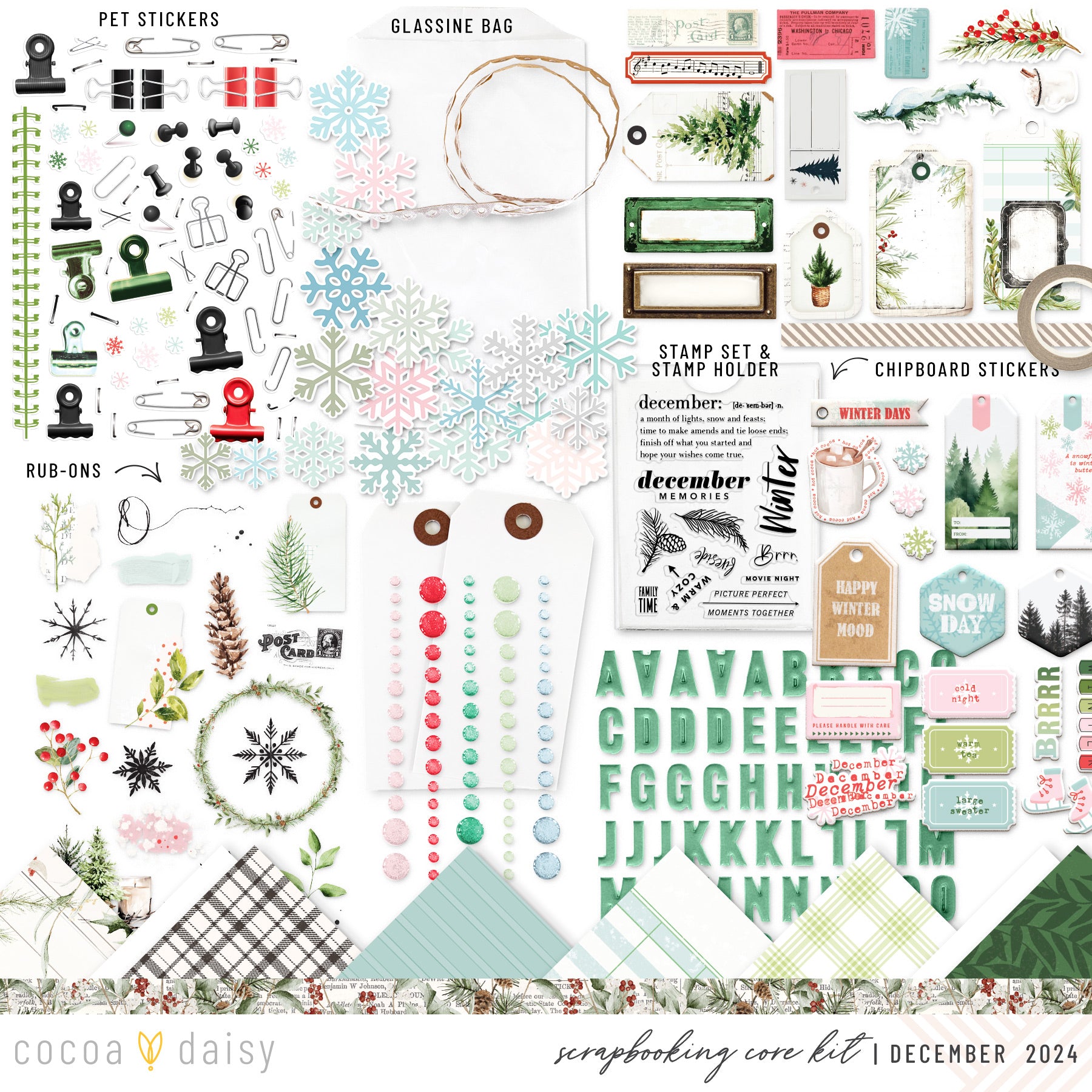 Cedar & Snow Scrapbooking Kit - Choose Your Add On - December 2024