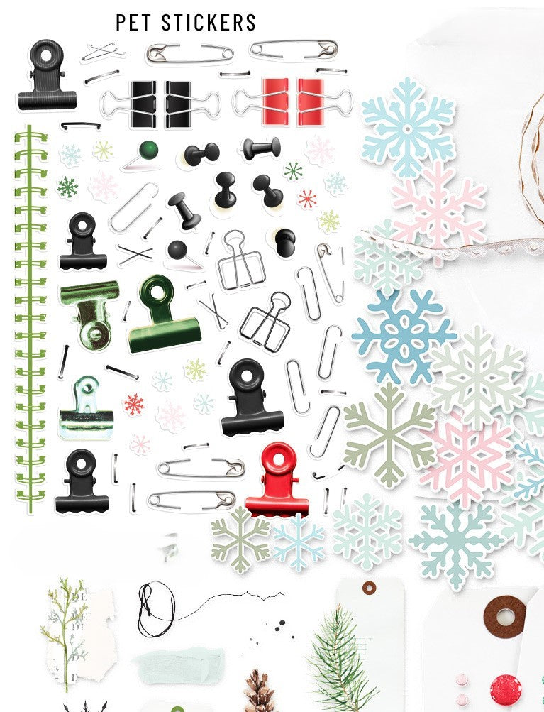 Cedar & Snow "Fasteners" PET stickers from the Scrapbooking Kit - December 2024