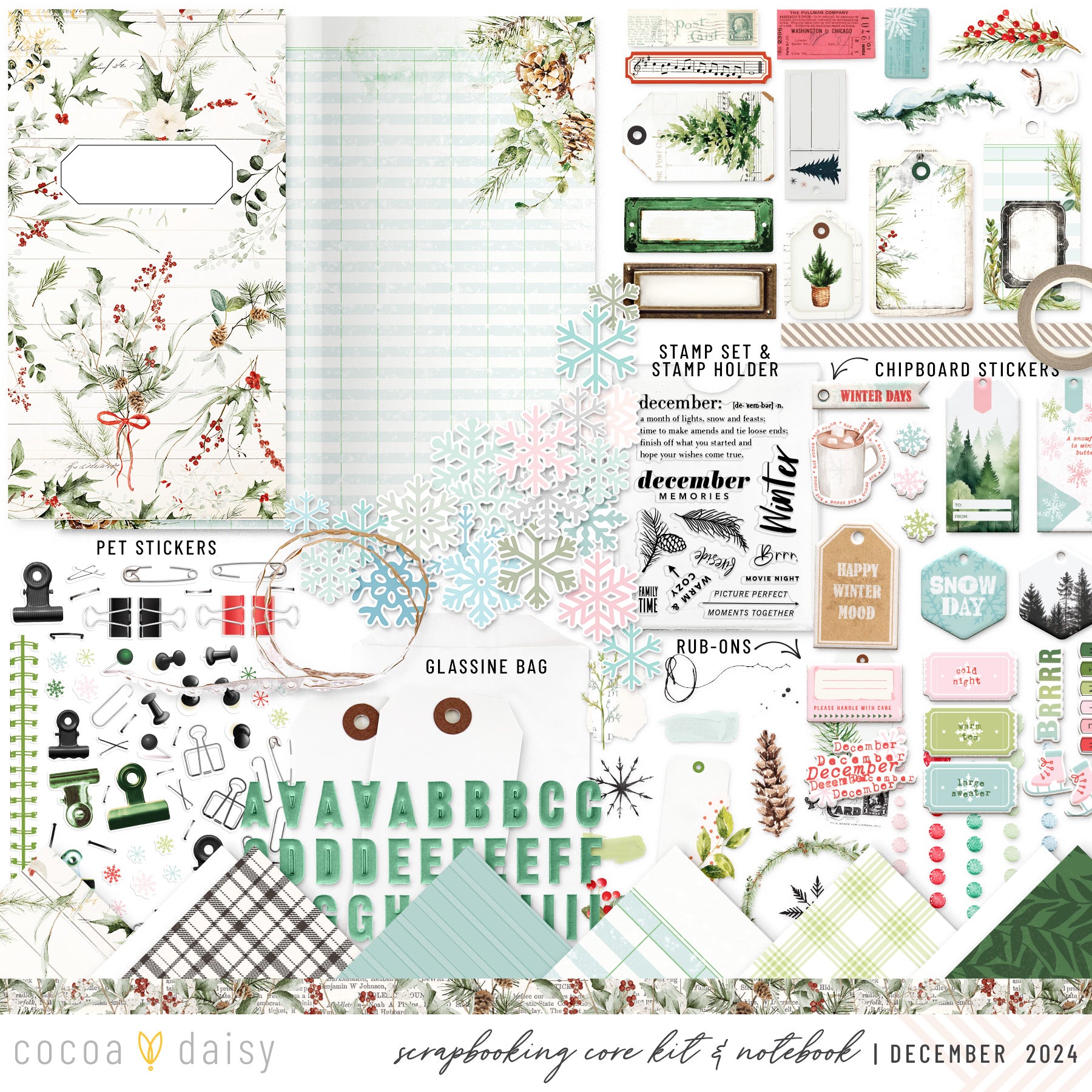 Cedar & Snow Scrapbooking Kit - Choose Your Add On - December 2024