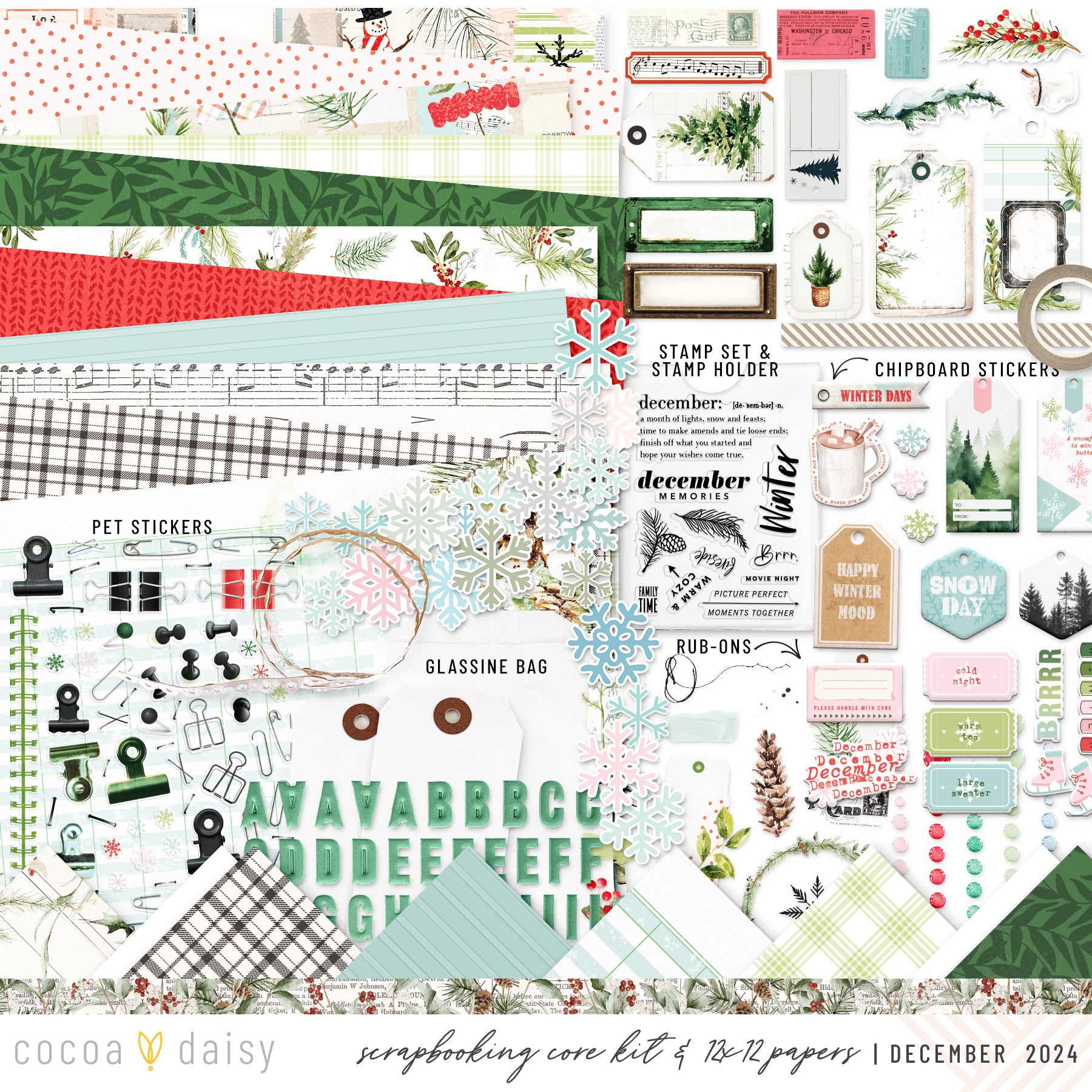 Cedar & Snow Scrapbooking Kit - Choose Your Add On - December 2024