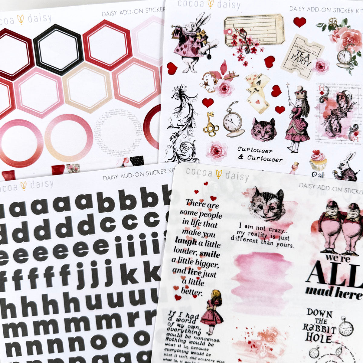 Wonderland Daisy Add On Sticker Kit February 2024 – Cocoa Daisy