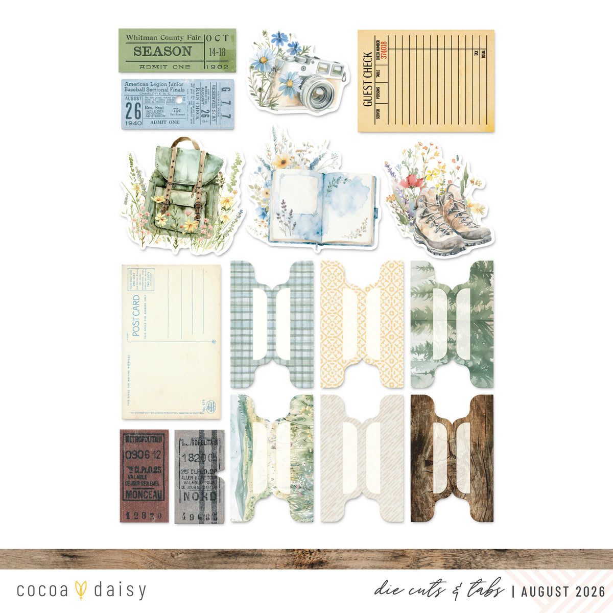 Along The Path Die Cuts & Tabs from the Planner Kit - August 2026